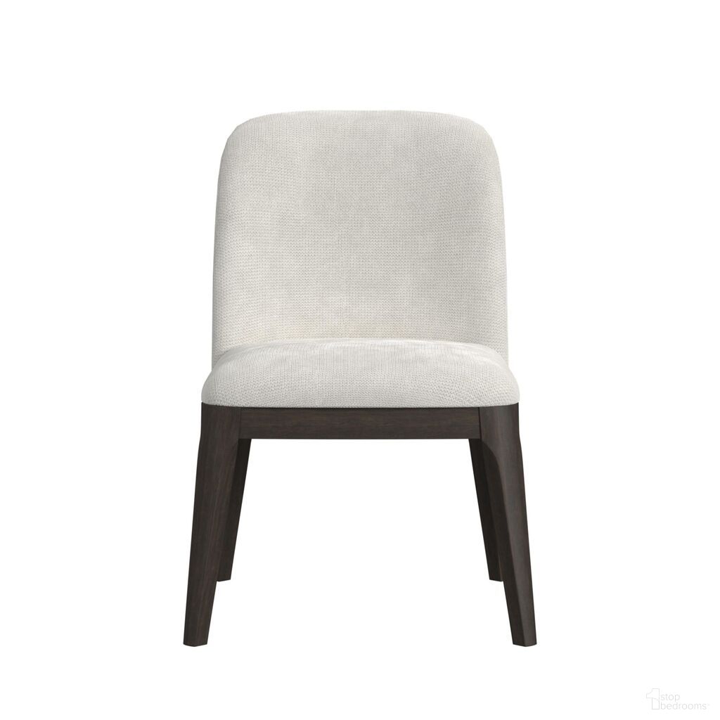 Sutton Dining Side Chair Set of 2 In White and Dark Brown