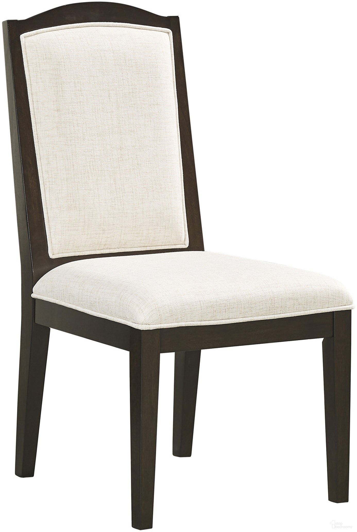 The appearance of Sutton Dining Side Chair Set of 2 with Upholstered Seat In French Roast designed by Aspenhome in the transitional interior design. This roast piece of furniture  was selected by 1StopBedrooms from Sutton Collection to add a touch of cosiness and style into your home. Sku: I3048-6620S. Material: Wood. Chair Type: Side Chair.