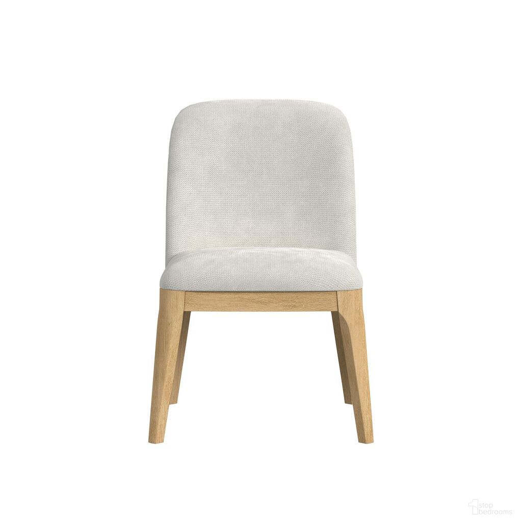 Sutton Dining Side Chair with Fabric Set of 2 In Natural and White