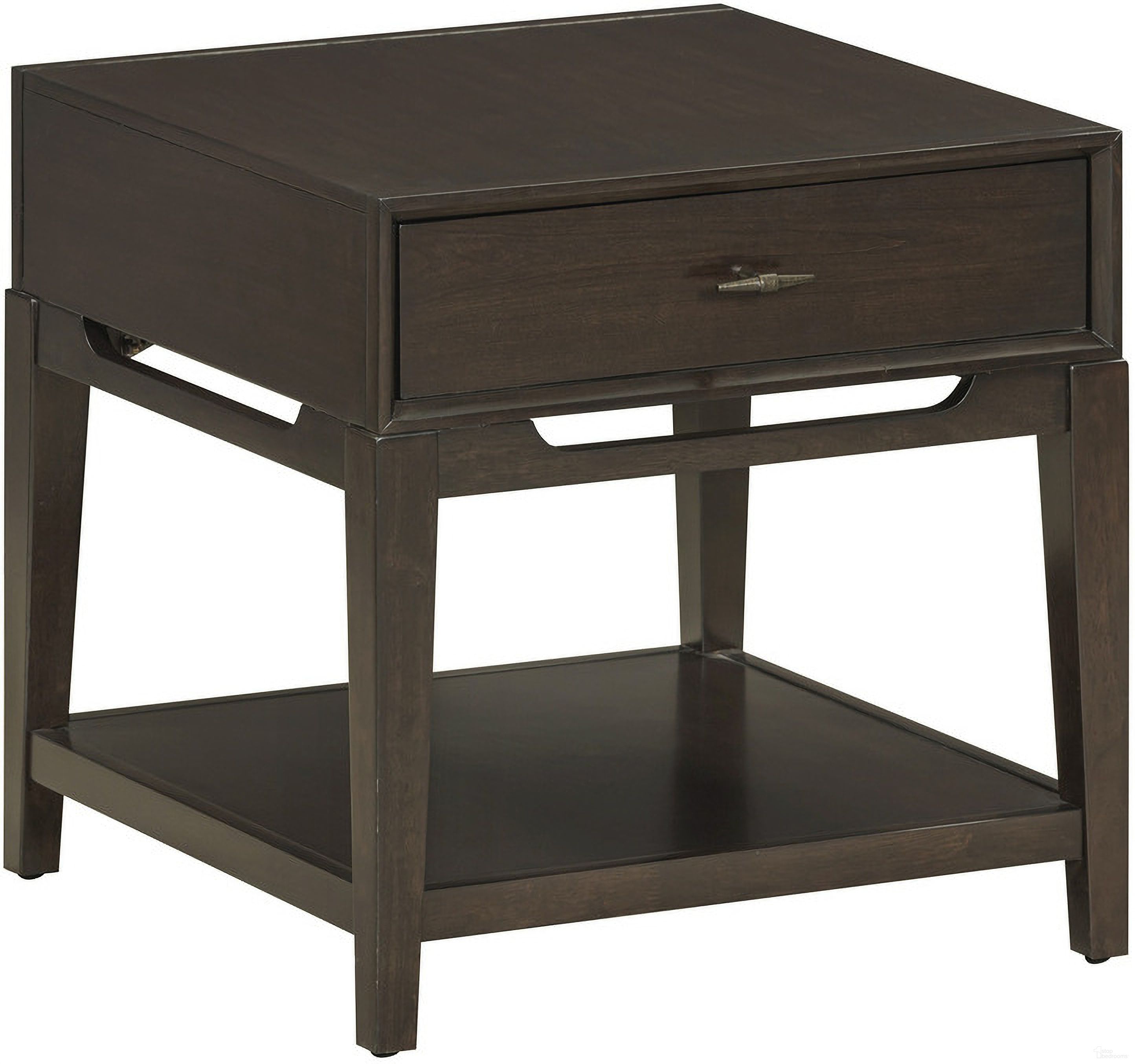 The appearance of Sutton End Table In French Roast designed by Aspenhome in the transitional interior design. This roast piece of furniture  was selected by 1StopBedrooms from Sutton Collection to add a touch of cosiness and style into your home. Sku: I3048-9140. Material: Wood.