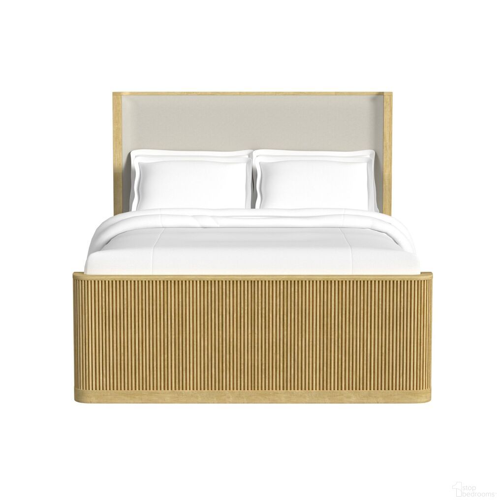 The appearance of Sutton Queen Upholstered Bed with Fabric In Natural and White designed by Picket House in the modern / contemporary interior design. This natural/white piece of furniture was selected by 1StopBedrooms from Sutton Collection to add a touch of cosiness and style into your home. Sku: B-16000-6-QUHF;B-16000-6-QKR. Bed Size: Queen. Material: Paper. Bed Type: Upholstered Bed.
