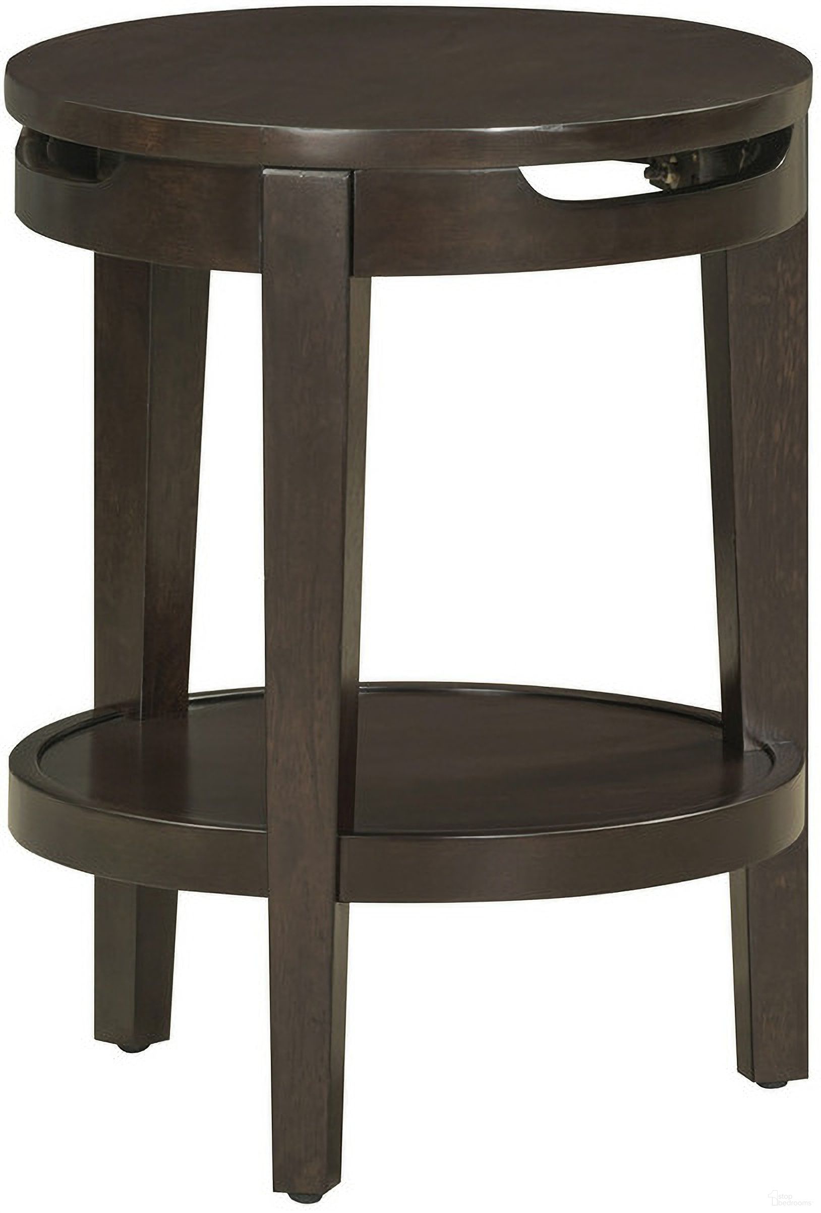 The appearance of Sutton Round Accent Table In French Roast designed by Aspenhome in the transitional interior design. This roast piece of furniture was selected by 1StopBedrooms from Sutton Collection to add a touch of cosiness and style into your home. Sku: I3048-9120. Material: Wood.