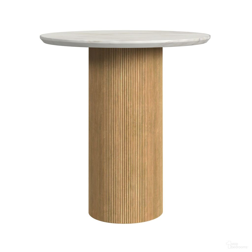 The appearance of Sutton Round End Table with Faux Marble Top and Base In Natural and White designed by Picket House in the modern / contemporary interior design. This white/natural piece of furniture  was selected by 1StopBedrooms from Sutton Collection to add a touch of cosiness and style into your home. Sku: T-16000-7-RETT;T-16000-6-RETB. Material: Paper.