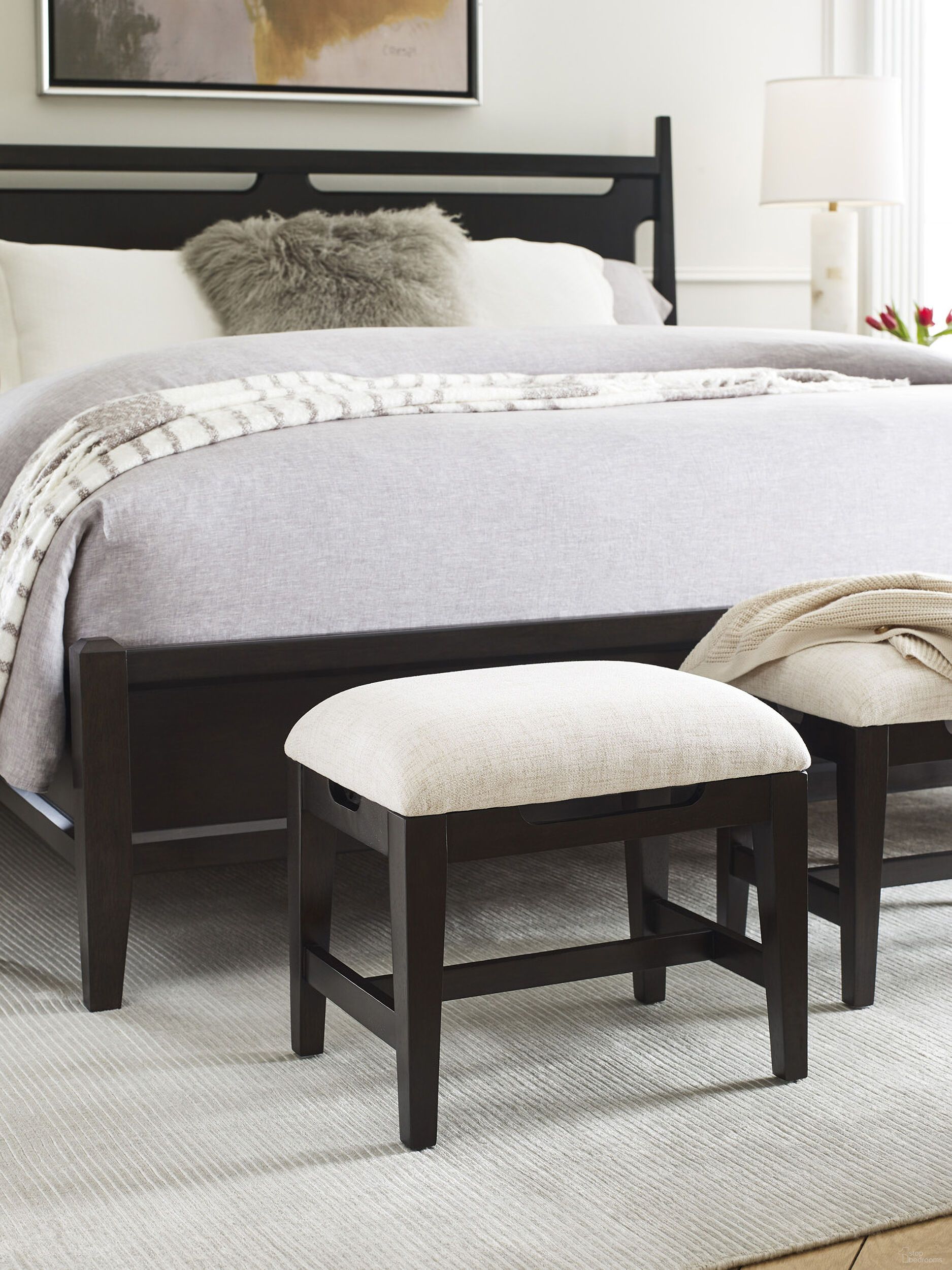 The appearance of Sutton Stool In French Roast designed by Aspenhome in the transitional interior design. This roast piece of furniture  was selected by 1StopBedrooms from Sutton Collection to add a touch of cosiness and style into your home. Sku: I3048-468. Material: Wood.