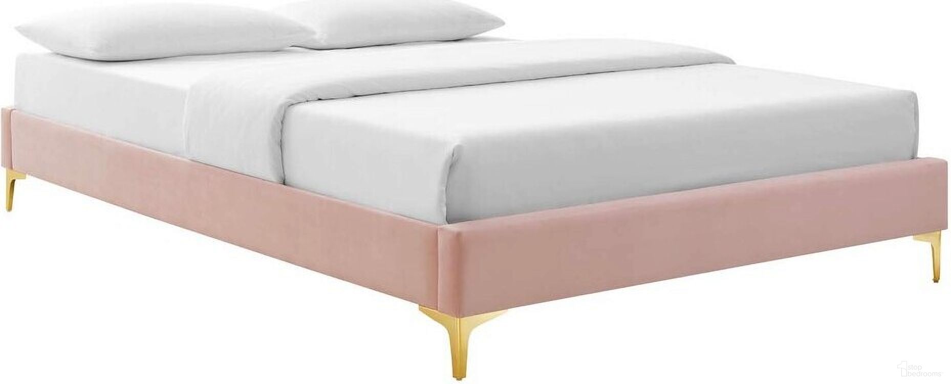 Sutton Twin Performance Velvet Bed Frame In Pink