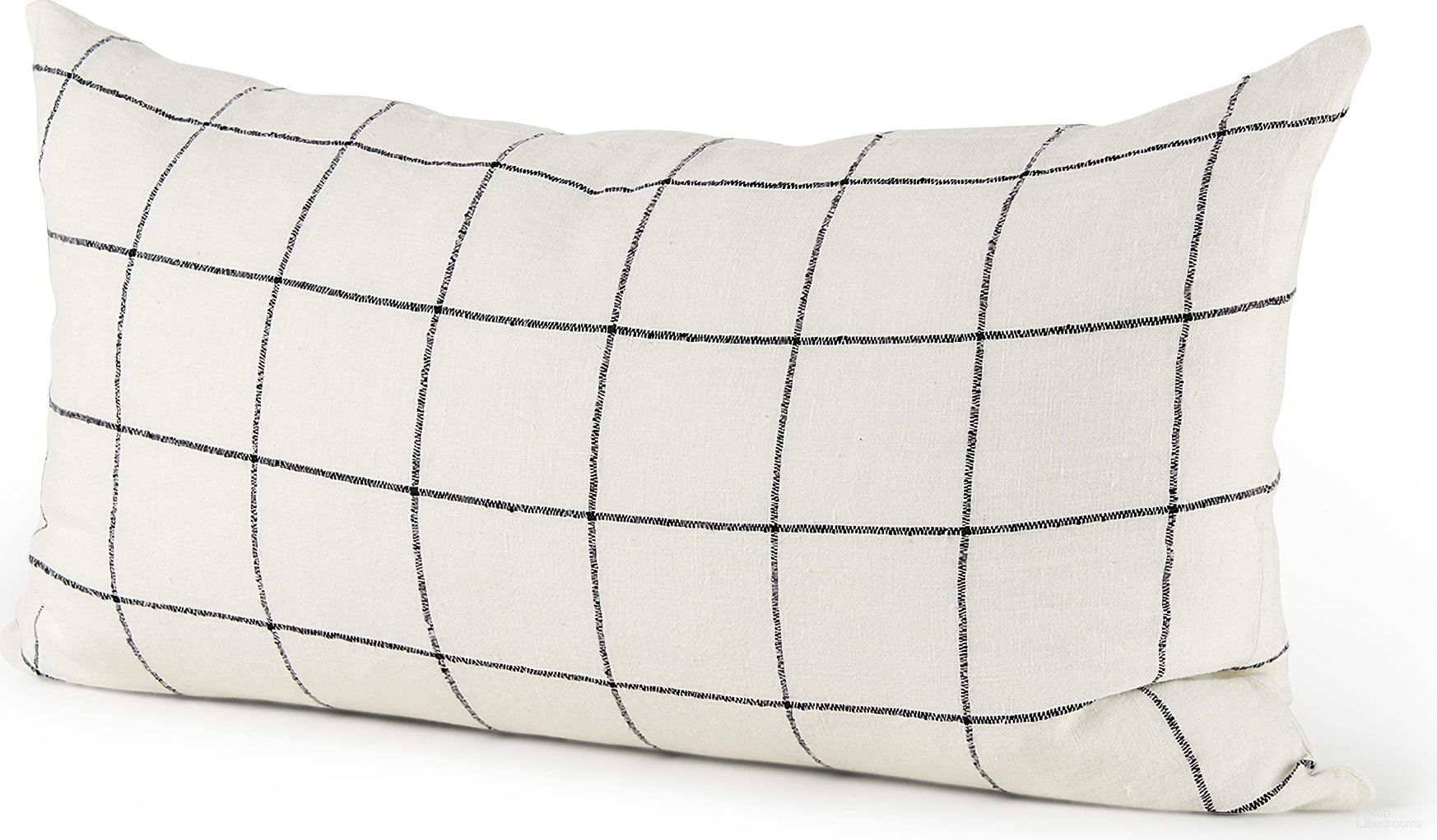 Suzanne 14 x 26 Inch Square Pattern Decorative Pillow Cover In White and Black