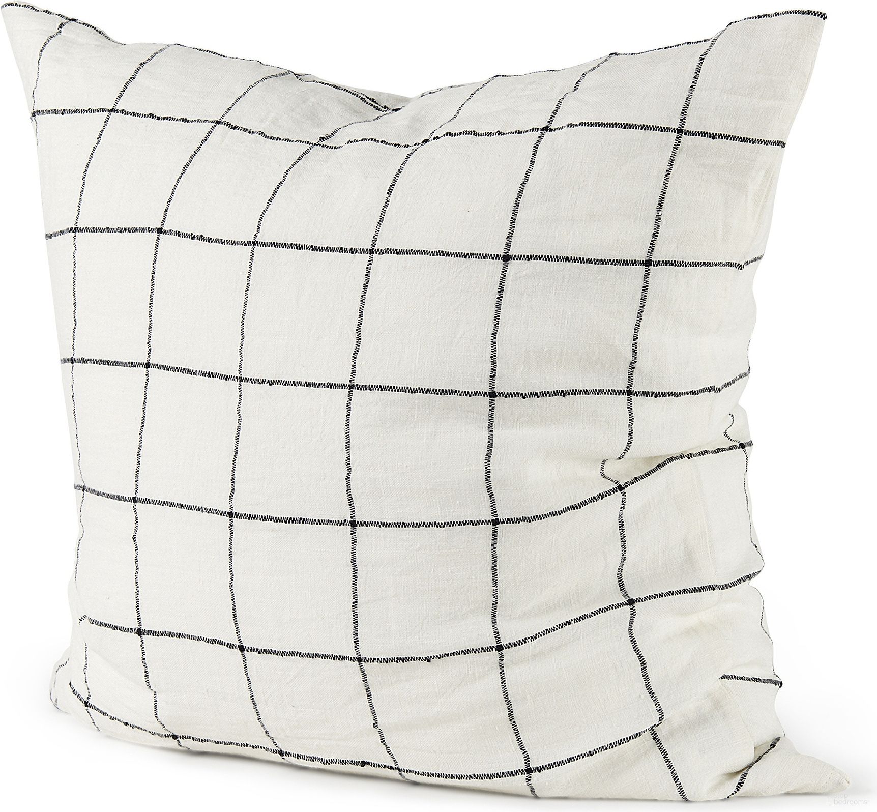 Suzanne 22 x 22 Inch Square Pattern Decorative Pillow Cover In White and Black