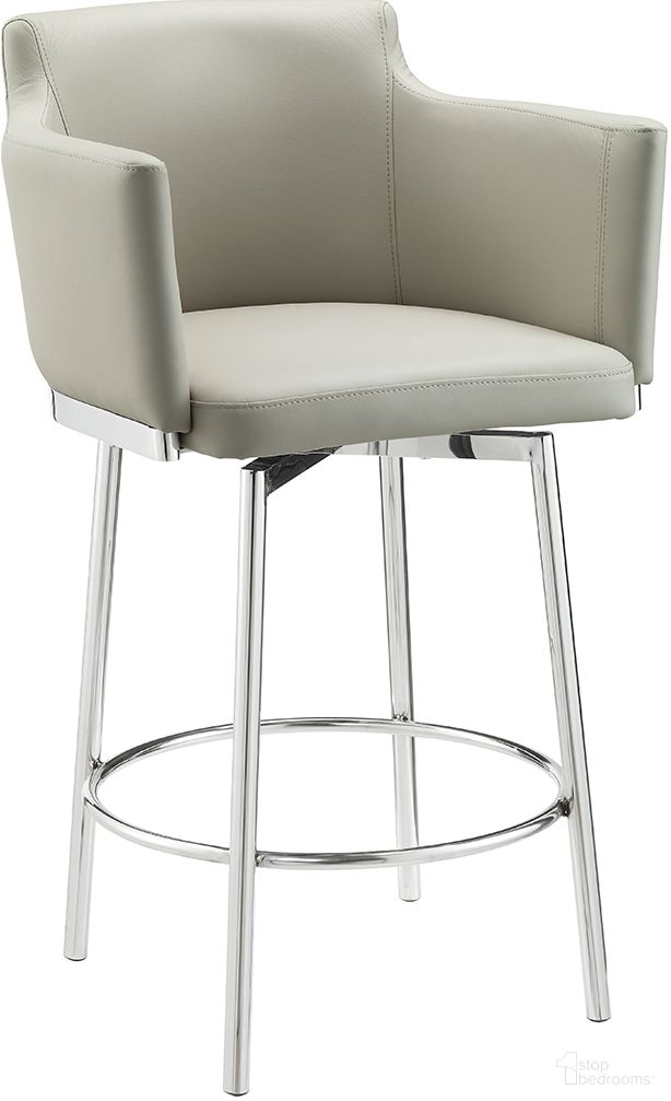 The appearance of Suzzie PU Leather Counter Swivel Arm Barstool In Taupe designed by Casabianca Home in the modern / contemporary interior design. This taupe piece of furniture was selected by 1StopBedrooms from Suzzie Collection to add a touch of cosiness and style into your home. Sku: CB-951GRB. Material: PU.