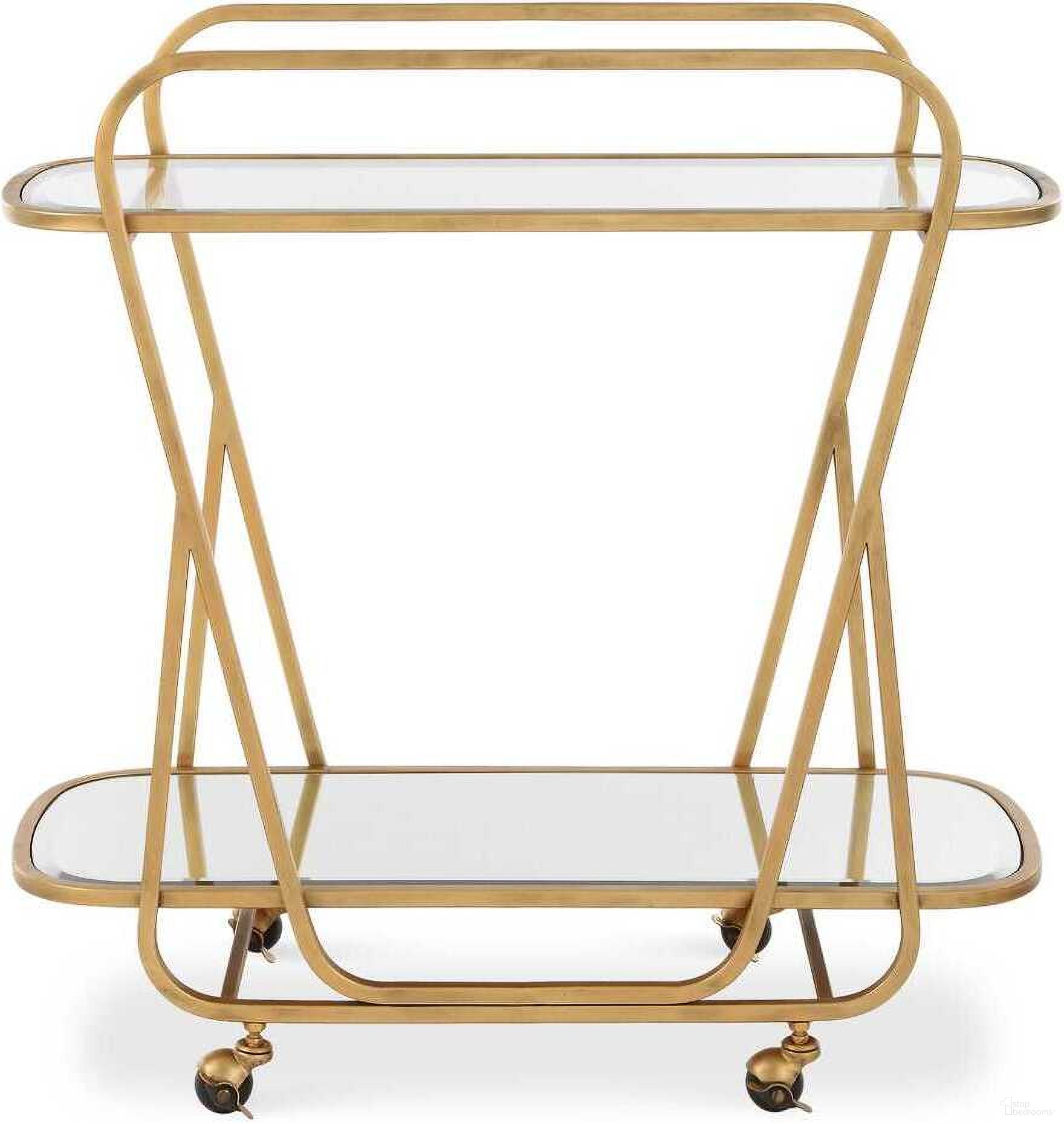 Swain Serving Cart In Brass