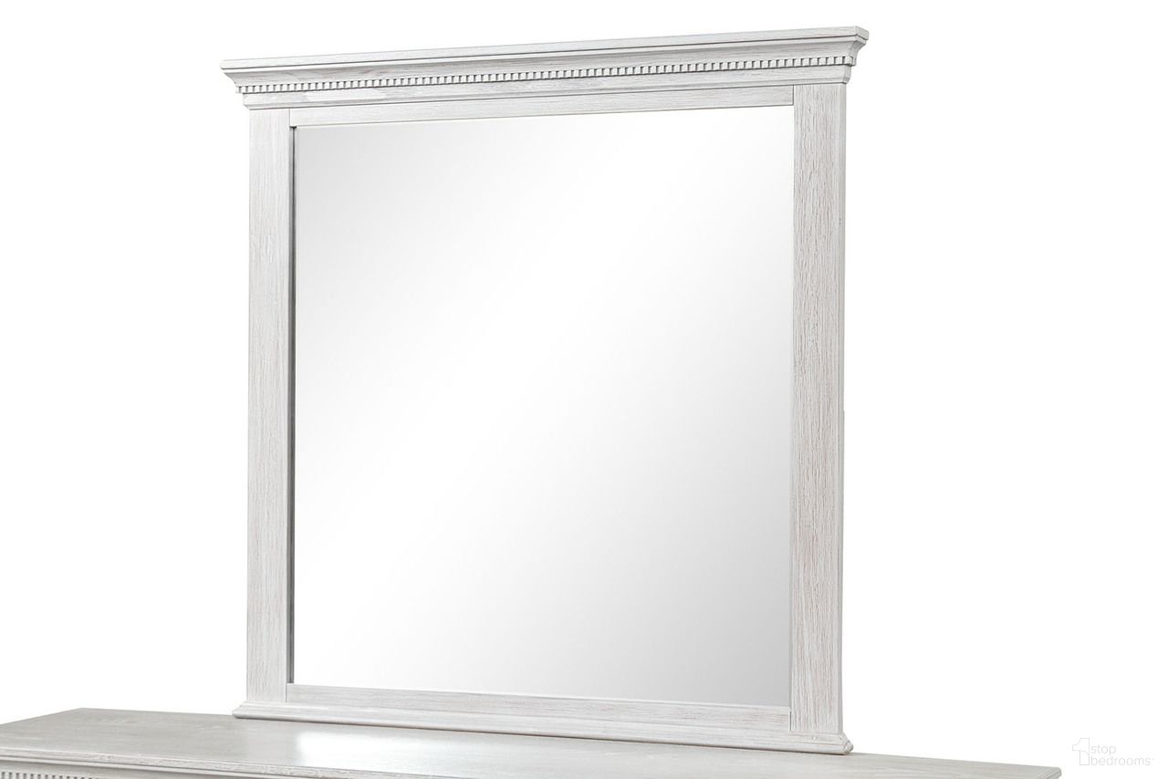 The appearance of Swanley Mirror In Weathered Gray designed by Furniture of America in the transitional interior design. This weathered gray piece of furniture  was selected by 1StopBedrooms from Swanley Collection to add a touch of cosiness and style into your home. Sku: FM7707GY-M. Material: Solid Wood.