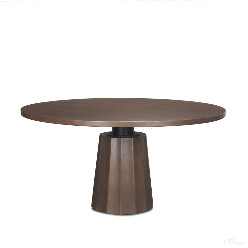 The appearance of Swanson 60 Inch Wood Round Pedestal Dining Table In Dark Brown designed by Mercana in the transitional interior design. This dark brown piece of furniture  was selected by 1StopBedrooms from Swanson Collection to add a touch of cosiness and style into your home. Sku: 70830-AB. Table Base Style: Pedestal. Table Top Shape: Round. Size: 60". Material: Solid Wood.