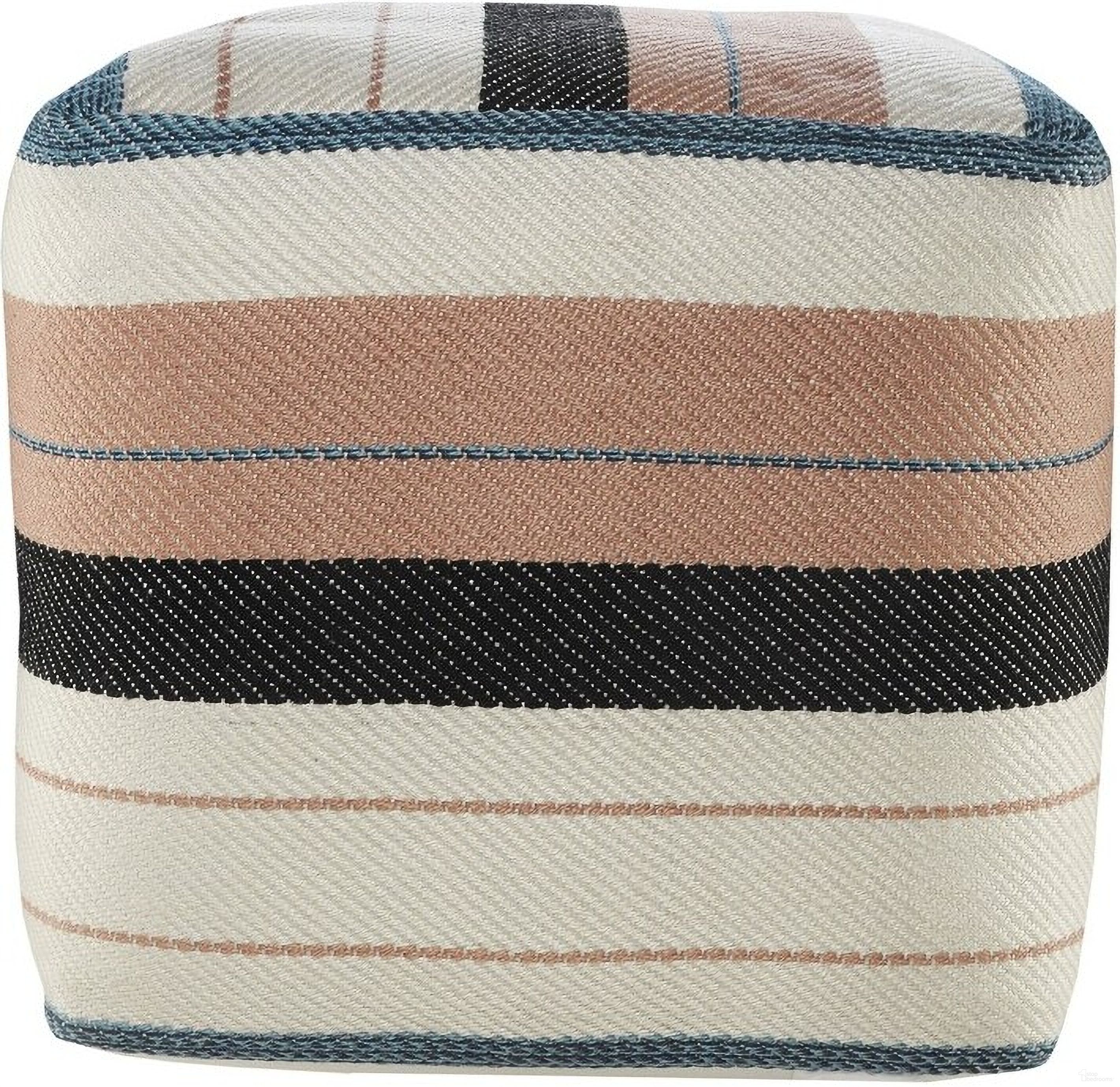 The appearance of Swena Striped Hand-Woven Ottoman Pouf In Pink and White designed by Rajani Home in the transitional interior design. This pink and white piece of furniture was selected by 1StopBedrooms from Bova Collection to add a touch of cosiness and style into your home. Sku: 0C532008G49348. Material: Polyester.
