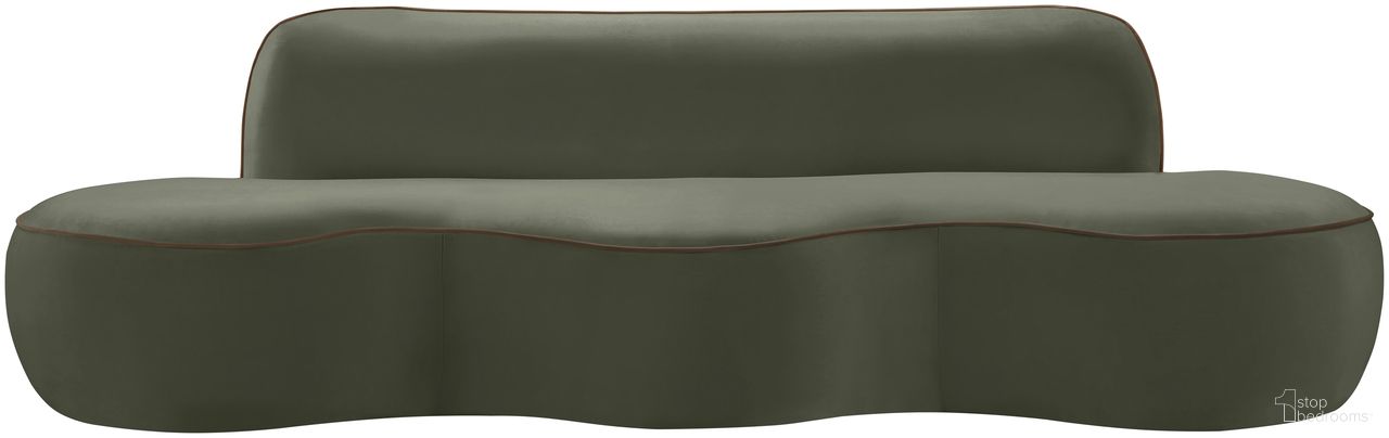 The appearance of Swerve 101 Inch Velvet Upholstered Sofa In Green designed by Meridian in the modern / contemporary interior design. This green piece of furniture was selected by 1StopBedrooms from Swerve Collection to add a touch of cosiness and style into your home. Sku: 44021Green-S. Material: Velvet.