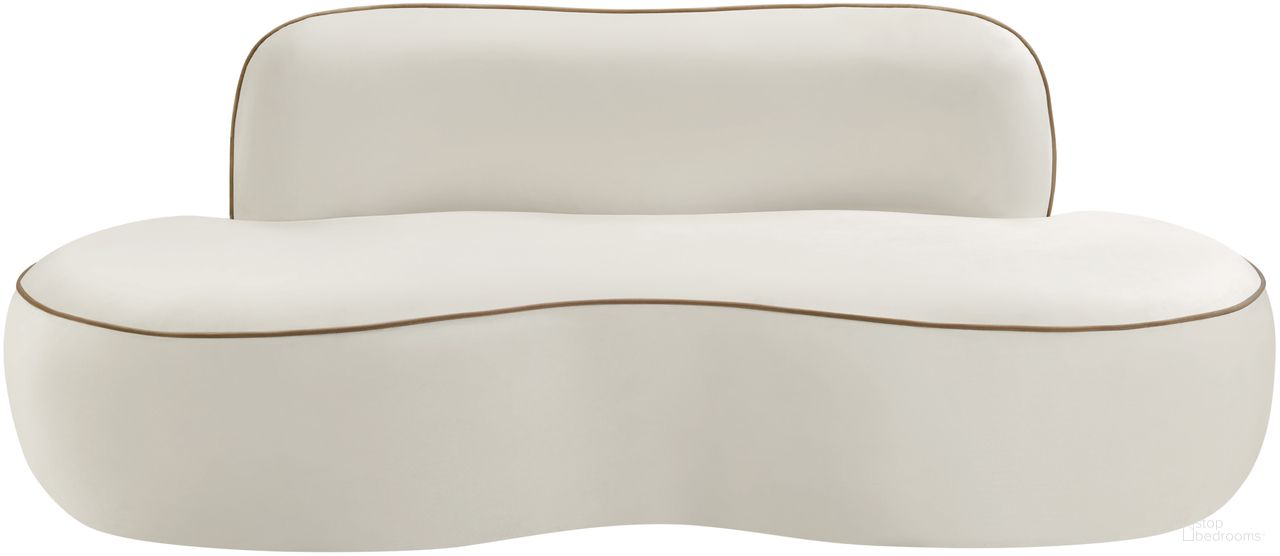 The appearance of Swerve 77 Inch Velvet Upholstered Loveseat In Cream designed by Meridian in the modern / contemporary interior design. This cream piece of furniture was selected by 1StopBedrooms from Swerve Collection to add a touch of cosiness and style into your home. Sku: 44021Cream-L. Material: Velvet.
