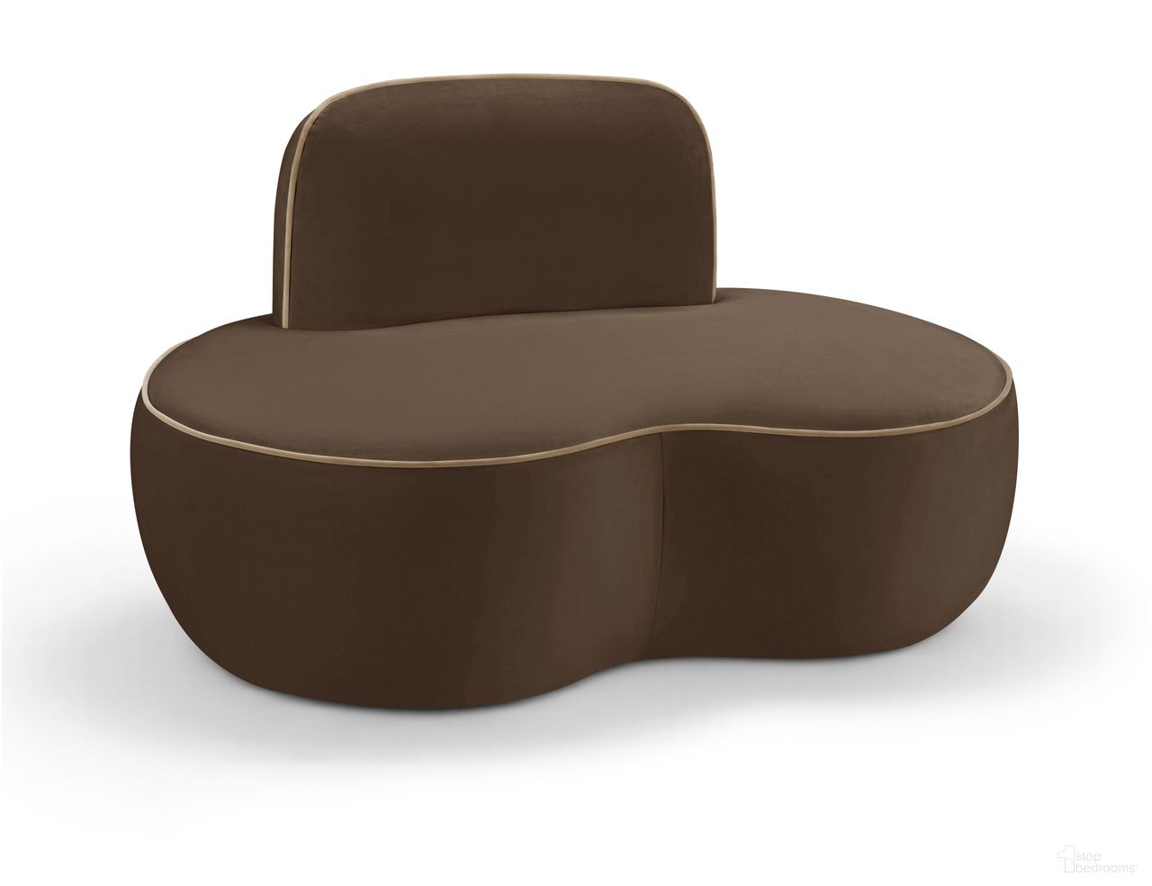 The appearance of Swerve Velvet Upholstered Chair In Brown designed by Meridian in the modern / contemporary interior design. This brown piece of furniture was selected by 1StopBedrooms from Swerve Collection to add a touch of cosiness and style into your home. Sku: 44021Brown-C. Material: Velvet.