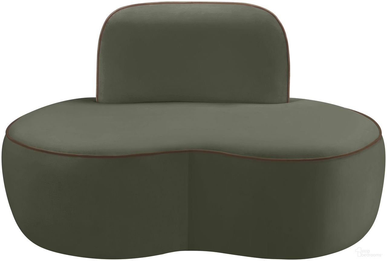 The appearance of Swerve Velvet Upholstered Chair In Green designed by Meridian in the modern / contemporary interior design. This green piece of furniture was selected by 1StopBedrooms from Swerve Collection to add a touch of cosiness and style into your home. Sku: 44021Green-C. Material: Velvet.