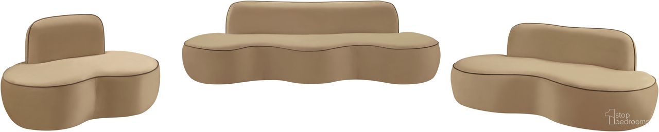 The appearance of Swerve Velvet Upholstered Living Room Set In Beige designed by Meridian in the modern / contemporary interior design. This beige piece of furniture was selected by 1StopBedrooms from Swerve Collection to add a touch of cosiness and style into your home. Sku: 44021Beige-S;44021Beige-L. Material: Foam.