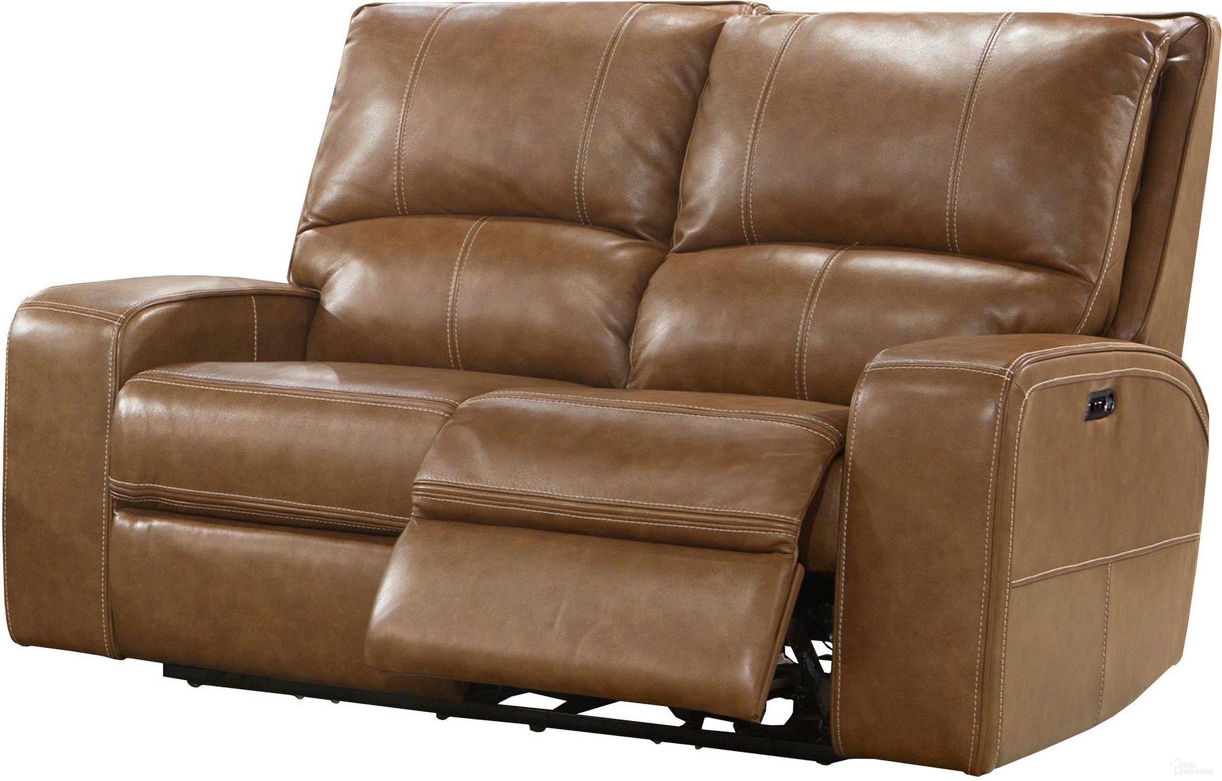 The appearance of Swift Bourbon Dual Power Reclining Loveseat designed by Parker House in the modern / contemporary interior design. This brown piece of furniture was selected by 1StopBedrooms from Swift Collection to add a touch of cosiness and style into your home. Sku: MSWI#822PH-BOU. Material: Leather.