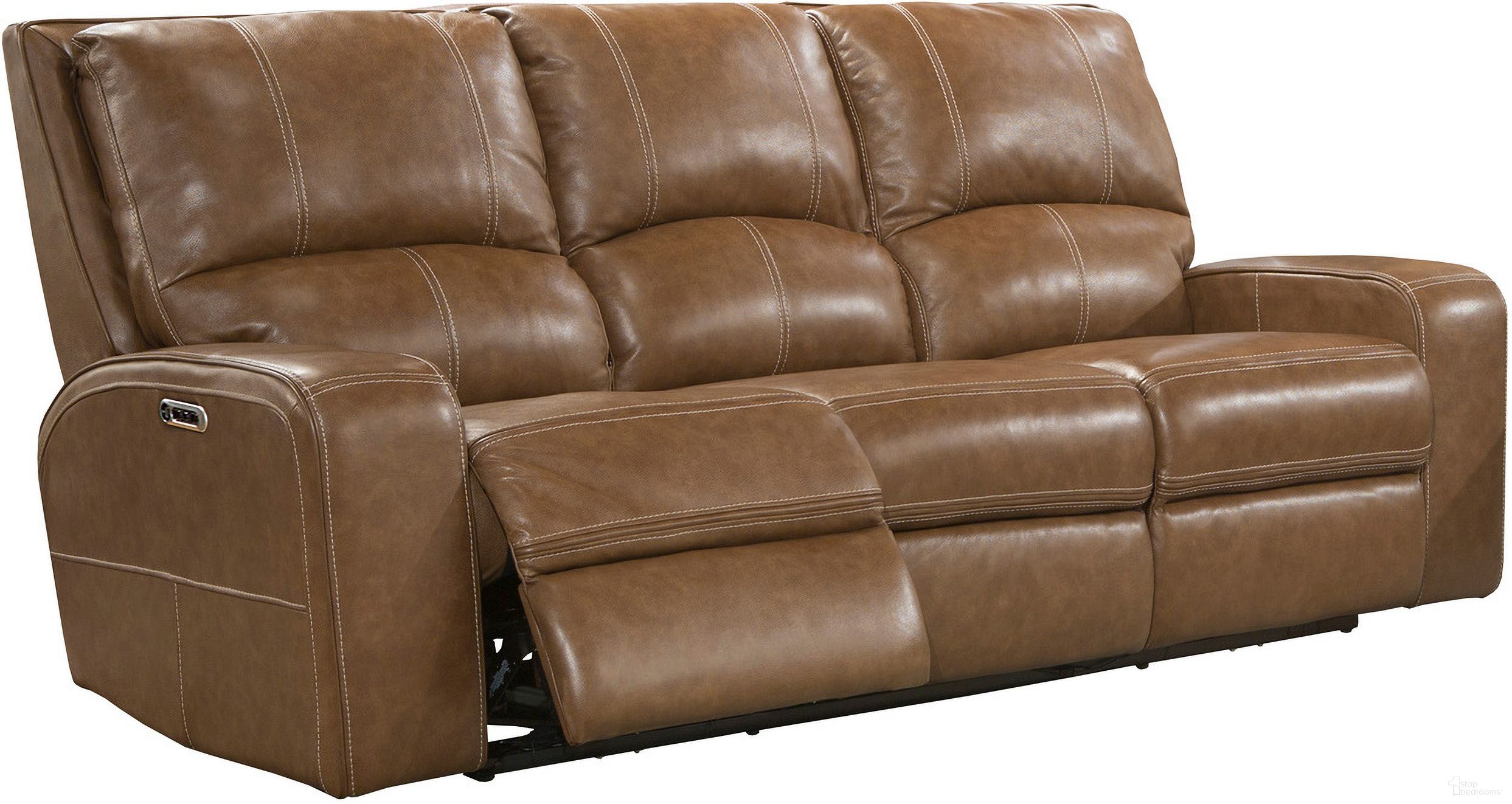 The appearance of Swift Bourbon Dual Power Reclining Sofa designed by Parker House in the modern / contemporary interior design. This brown piece of furniture was selected by 1StopBedrooms from Swift Collection to add a touch of cosiness and style into your home. Sku: MSWI#832PH-BOU. Material: Leather.