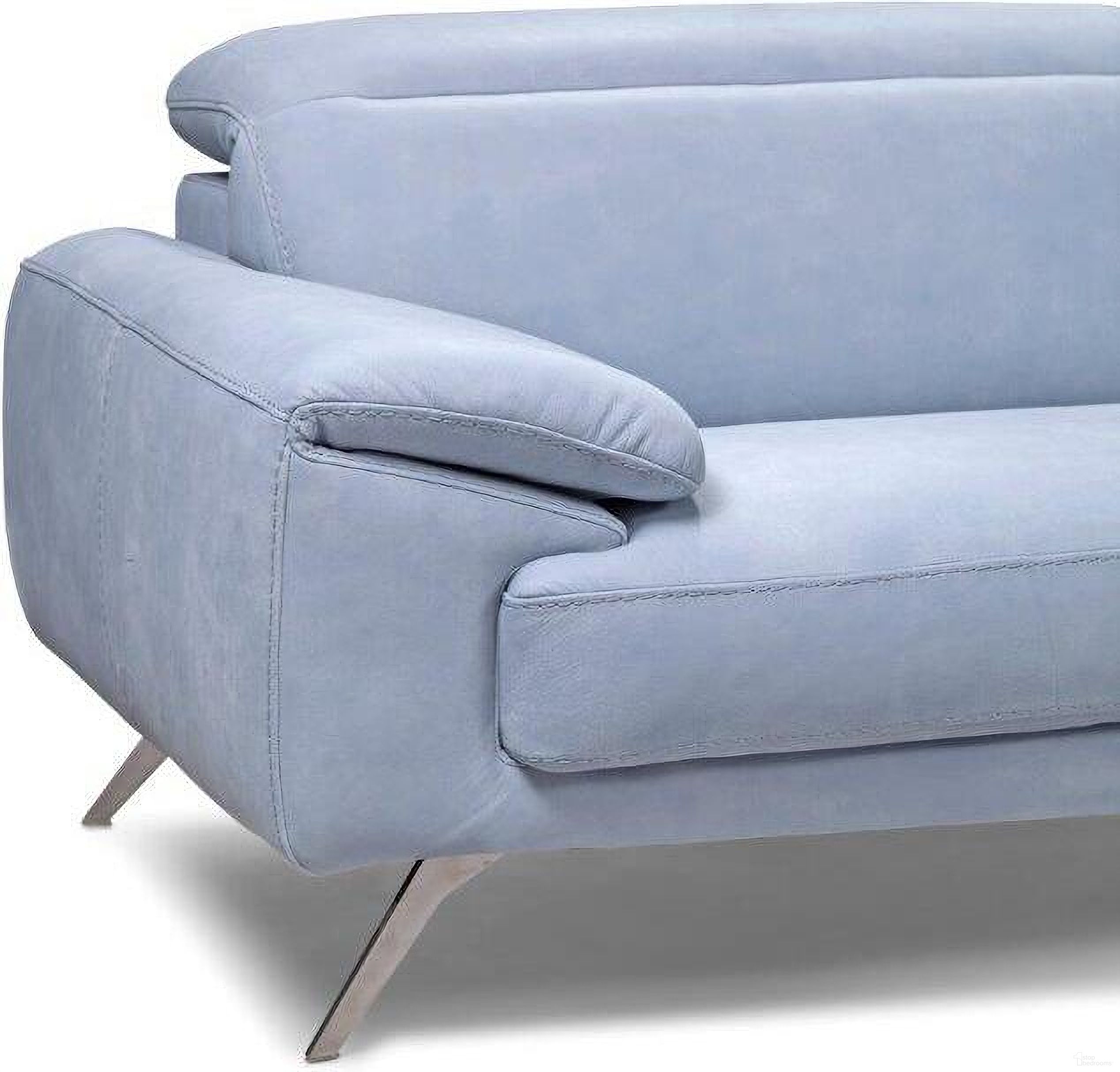 Swing Maya Light Blue Leather Living Room Set With Power headrest by