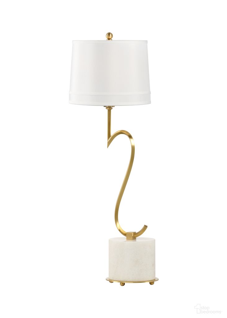 Swirl Credenza Lamp In White and Cream