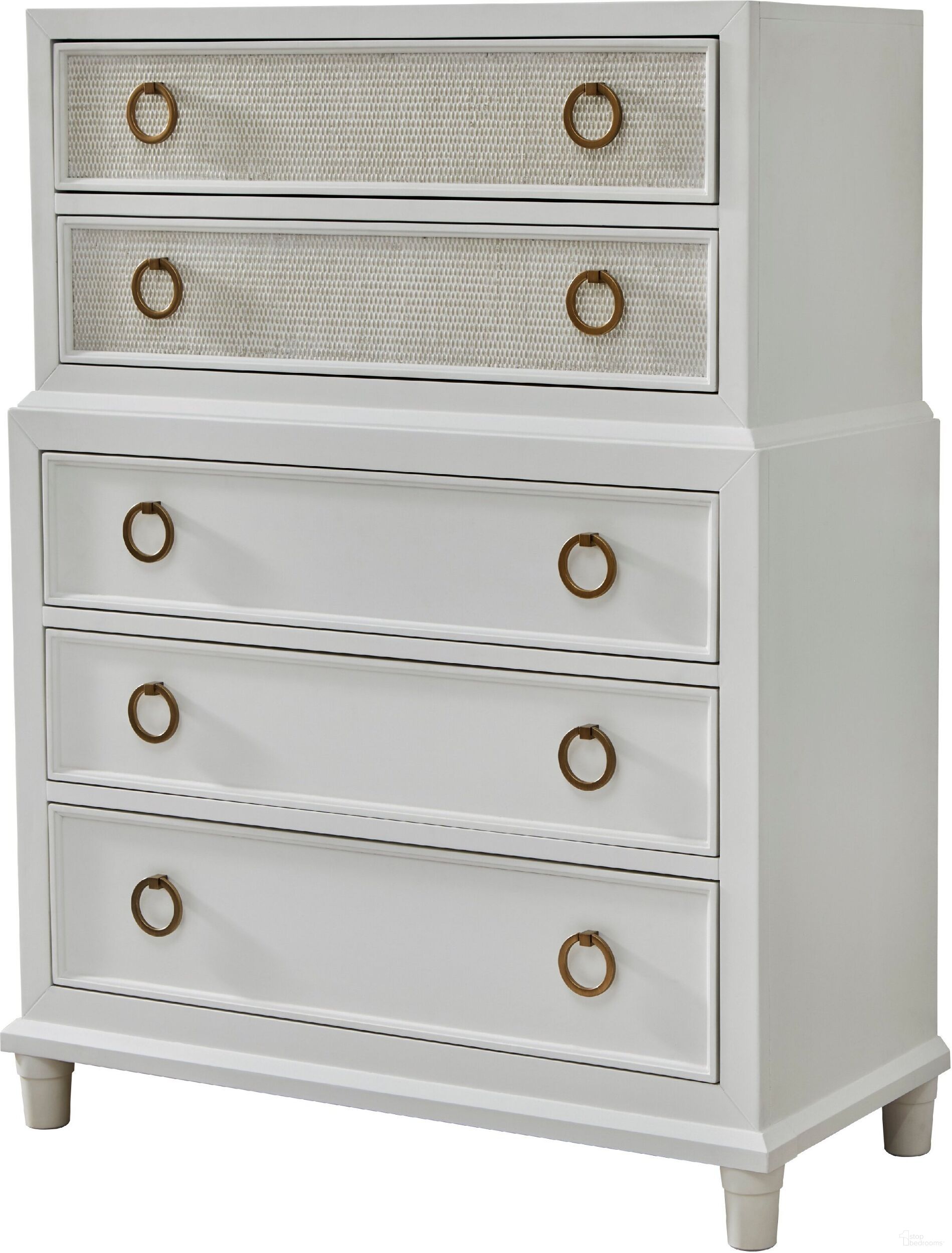 The appearance of Switchgrass Chest In White designed by American Woodcrafters in the transitional interior design. This white piece of furniture was selected by 1StopBedrooms from Switchgrass Collection to add a touch of cosiness and style into your home. Sku: 3410-150. Material: Hardwood.