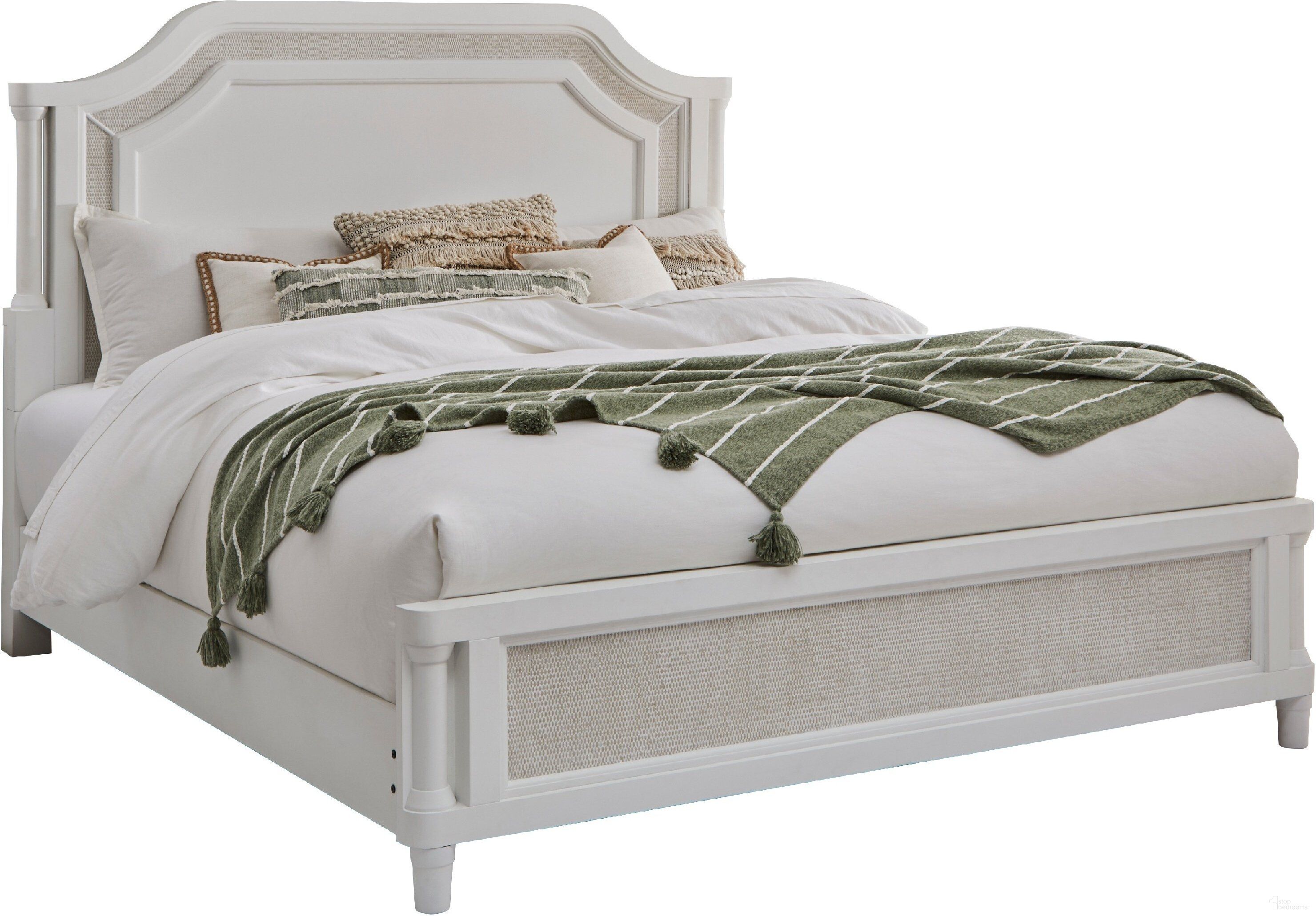 Switchgrass King Mansion Bed In White by American Woodcrafters