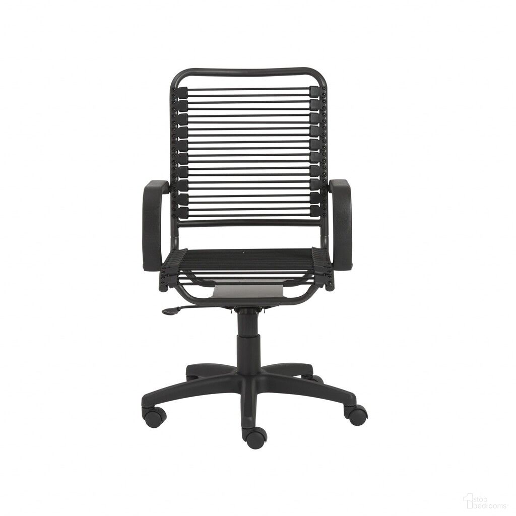 Swivel Adjustable Task Chair Bungee Back Steel Frame In Black