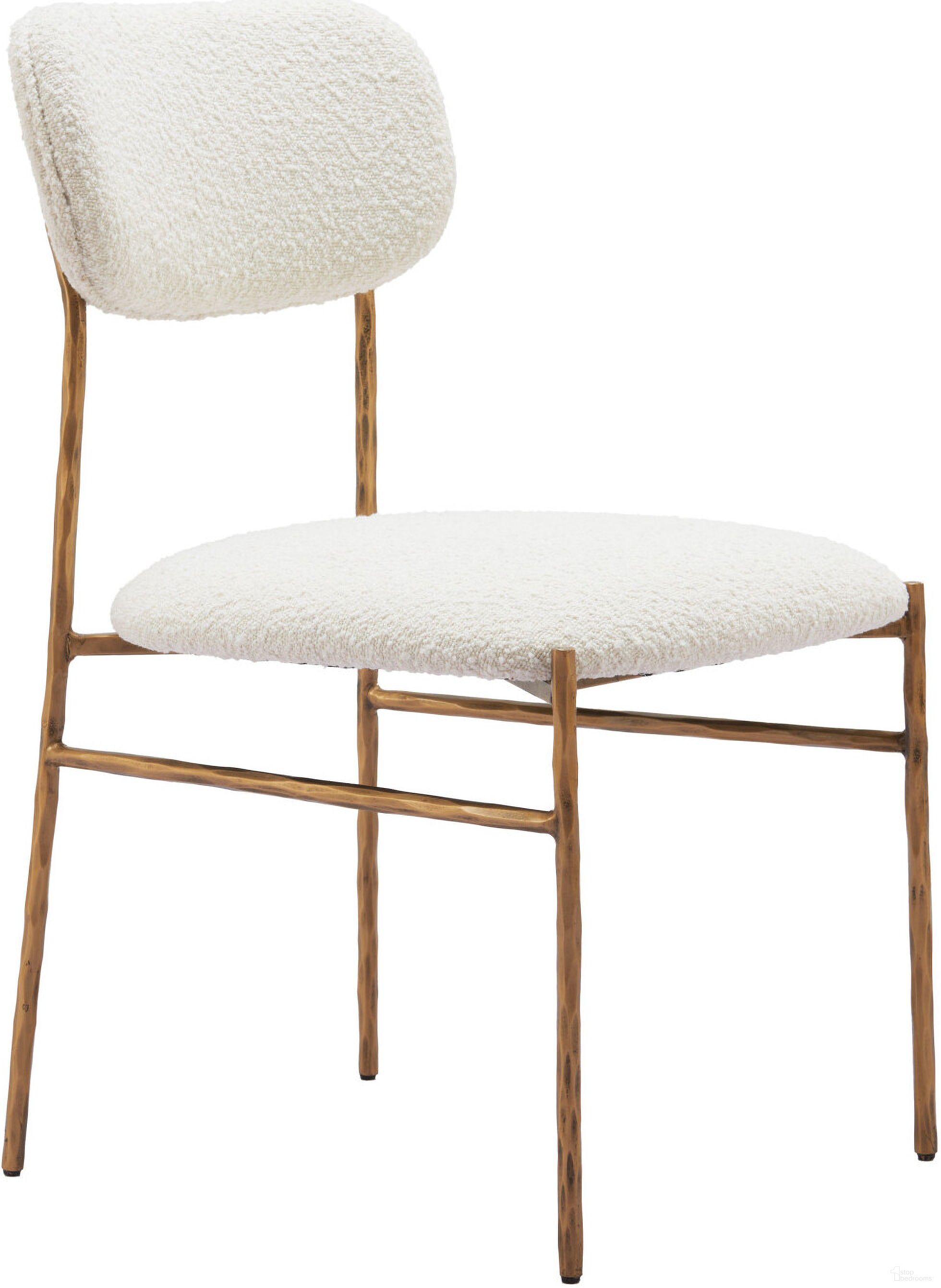 The appearance of Sydhavnen Dining Chair In Cream and Gold designed by Zuo Modern in the modern / contemporary interior design. This cream/gold piece of furniture was selected by 1StopBedrooms from Sydhavnen Collection to add a touch of cosiness and style into your home. Sku: 110276. Material: Steel. Chair Type: Side Chair.