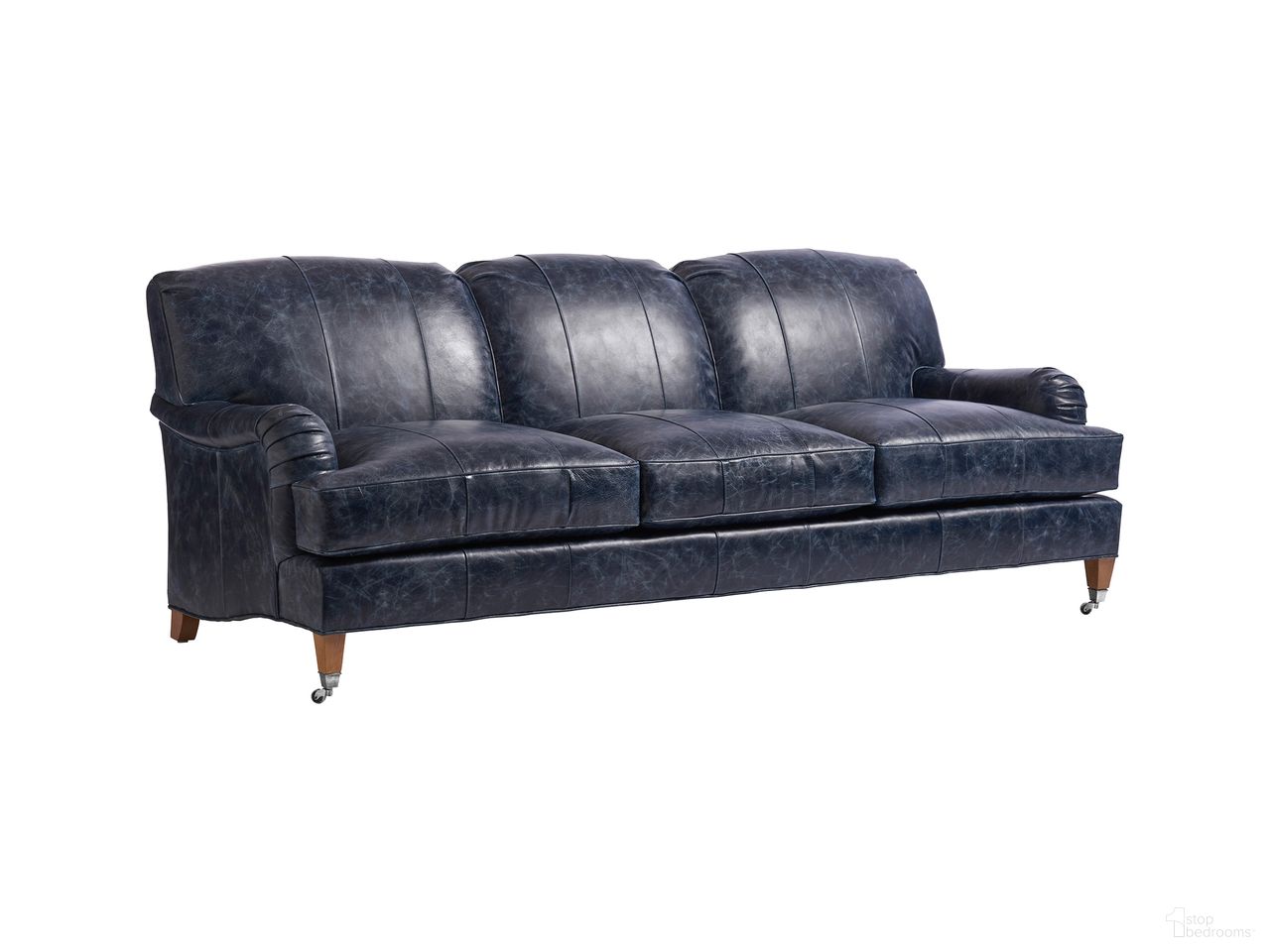 The appearance of Sydney Leather Sofa with Pewter Caster designed by Barclay Butera in the interior design. This piece of furniture was selected by 1StopBedrooms from Barclay Butera Upholstery Collection to add a touch of cosiness and style into your home. Sku: LL5110-33P. Material: Genuine Leather.