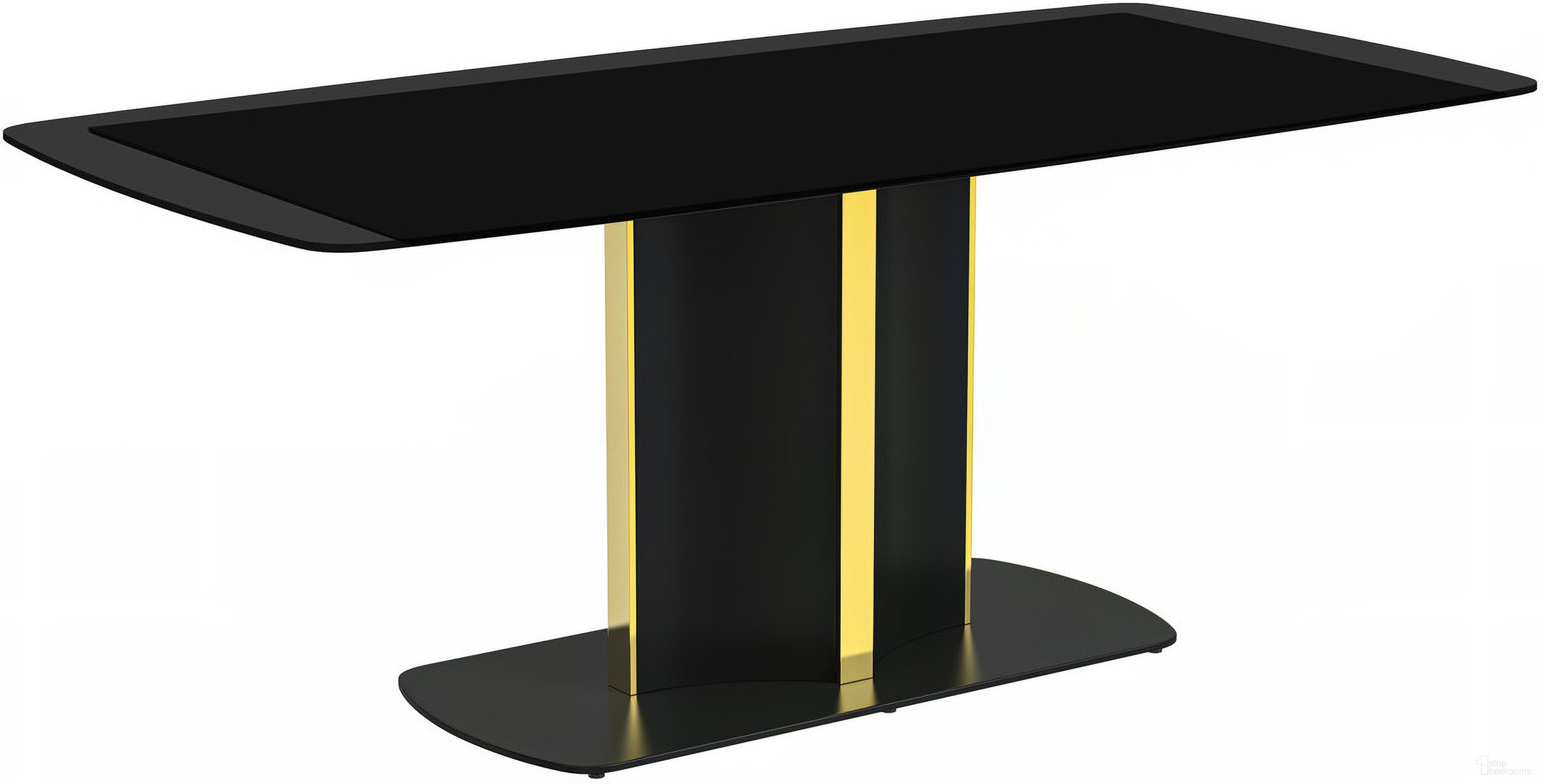 The appearance of Sylva 55 Inch Dining Table In Black designed by LeisureMod in the modern / contemporary interior design. This black piece of furniture  was selected by 1StopBedrooms from Sylva Collection to add a touch of cosiness and style into your home. Sku: STBLG-55BL-G. Table Base Style: Pedestal. Material: Steel. Table Top Shape: Rectangular. Size: 32" x 55".