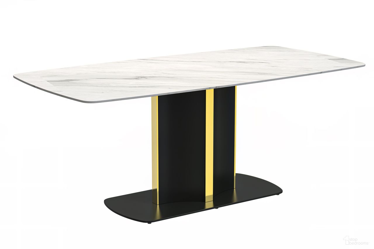 The appearance of Sylva 55 Inch Dining Table In White designed by LeisureMod in the modern / contemporary interior design. This white piece of furniture  was selected by 1StopBedrooms from Sylva Collection to add a touch of cosiness and style into your home. Sku: STBLG-55W-S. Table Base Style: Pedestal. Material: Steel. Table Top Shape: Rectangular. Size: 32" x 55".
