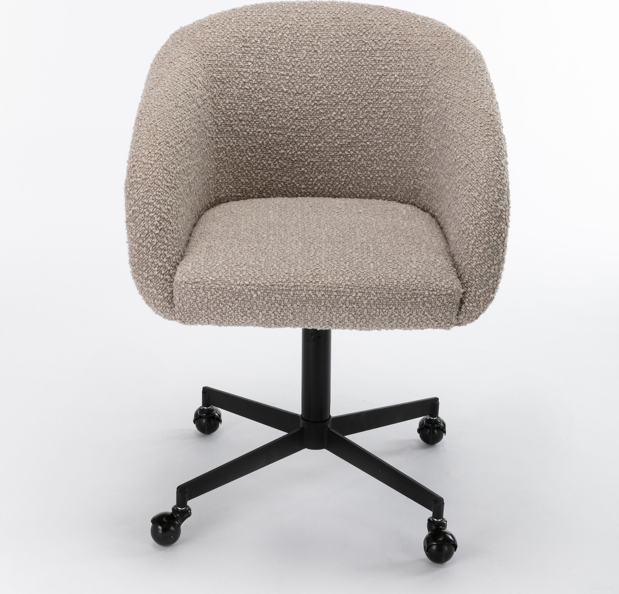 Sylvan Boucle Swivel Rolling Task Chair In Grey