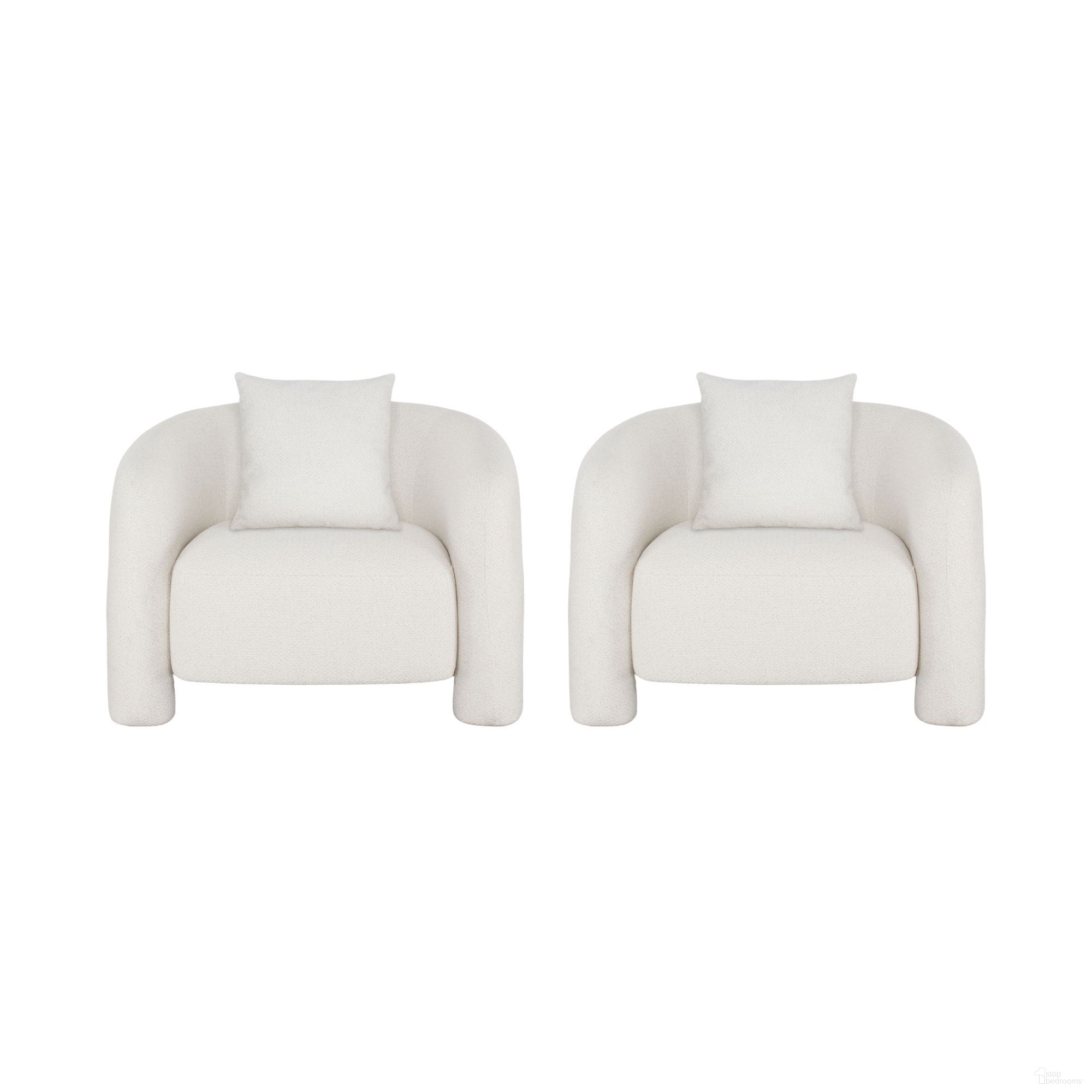 The appearance of Sylvia Accent Chair Set of 2 In Angora designed by Manhattan Comfort in the modern / contemporary interior design. This angora piece of furniture  was selected by 1StopBedrooms from Sylvia Collection to add a touch of cosiness and style into your home. Sku: AC070-AN;AC070-AN. Material: Wood.