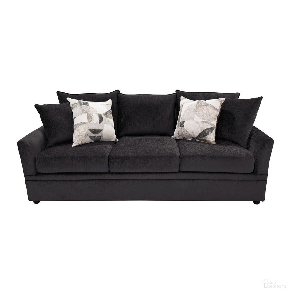 Sylvie Sofa with 4 Accent Pillows In Dark Gray