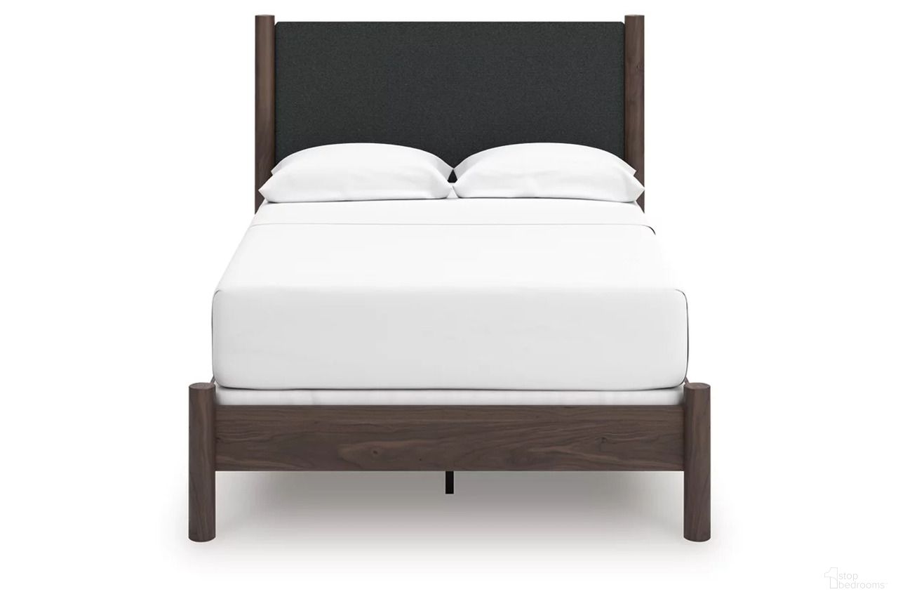 The appearance of Symarro Full Upholstered Panel Bed In Brown designed by Signature Design by Ashley in the modern / contemporary interior design. This brown piece of furniture was selected by 1StopBedrooms from Symarro Collection to add a touch of cosiness and style into your home. Sku: NCB2614-184;NCB2614-87. Bed Type: Panel Bed. Bed Size: Full.
