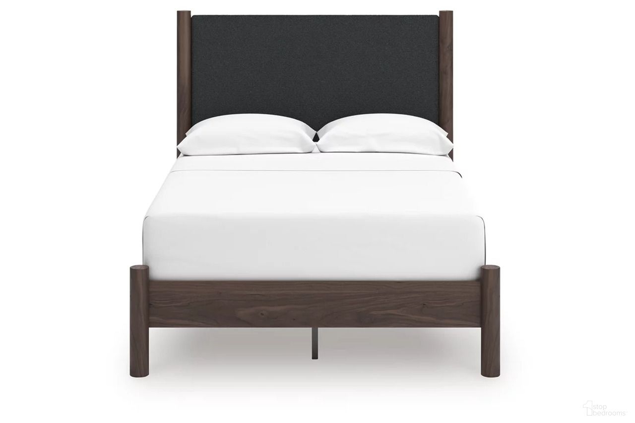 The appearance of Symarro Full Upholstered Panel Platform Bed In Brown designed by Signature Design by Ashley in the modern / contemporary interior design. This brown piece of furniture was selected by 1StopBedrooms from Symarro Collection to add a touch of cosiness and style into your home. Sku: B100-12;NCB2614-84;NCB2614-87. Bed Type: Platform Bed. Bed Size: Full.