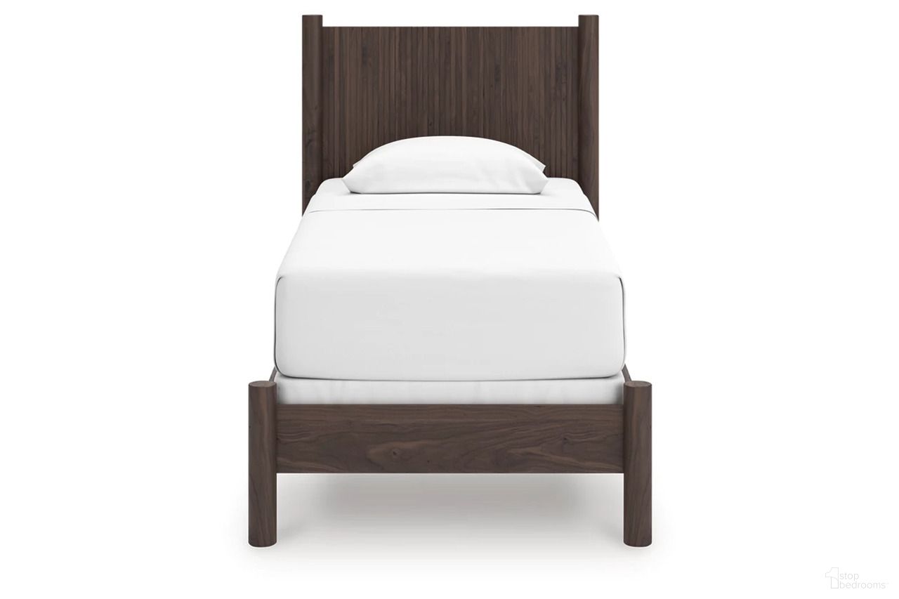 The appearance of Symarro Twin Panel Bed In Brown designed by Signature Design by Ashley in the modern / contemporary interior design. This brown piece of furniture  was selected by 1StopBedrooms from Symarro Collection to add a touch of cosiness and style into your home. Sku: NCB2614-152;NCB2614-153. Bed Type: Panel Bed. Bed Size: Twin.
