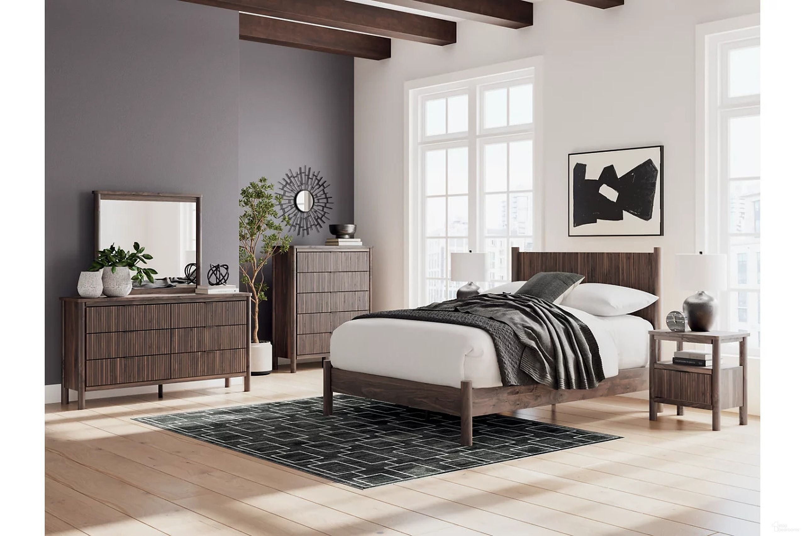 The appearance of Symarro Youth Platform Bedroom Set In Brown designed by Signature Design by Ashley in the modern / contemporary interior design. This brown piece of furniture was selected by 1StopBedrooms from Symarro Collection to add a touch of cosiness and style into your home. Sku: B100-11;NCB2614-153;NCB2614-52;NCB2614-91. Material: Wood. Bed Size: Full.