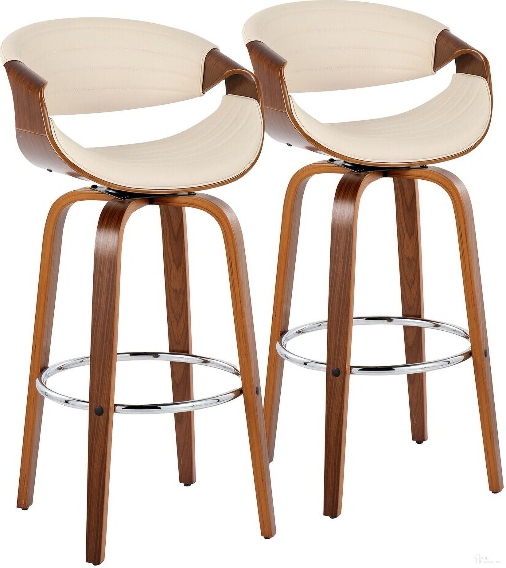 The appearance of Symphony 30 Inch Fixed Height Barstool Set of 2 In Chrome designed by Lumisource in the transitional interior design. This chrome piece of furniture was selected by 1StopBedrooms from Curvo Collection to add a touch of cosiness and style into your home. Sku: B30-SYMPPU-GRTZR2 WLWLCR2. Material: Wood.