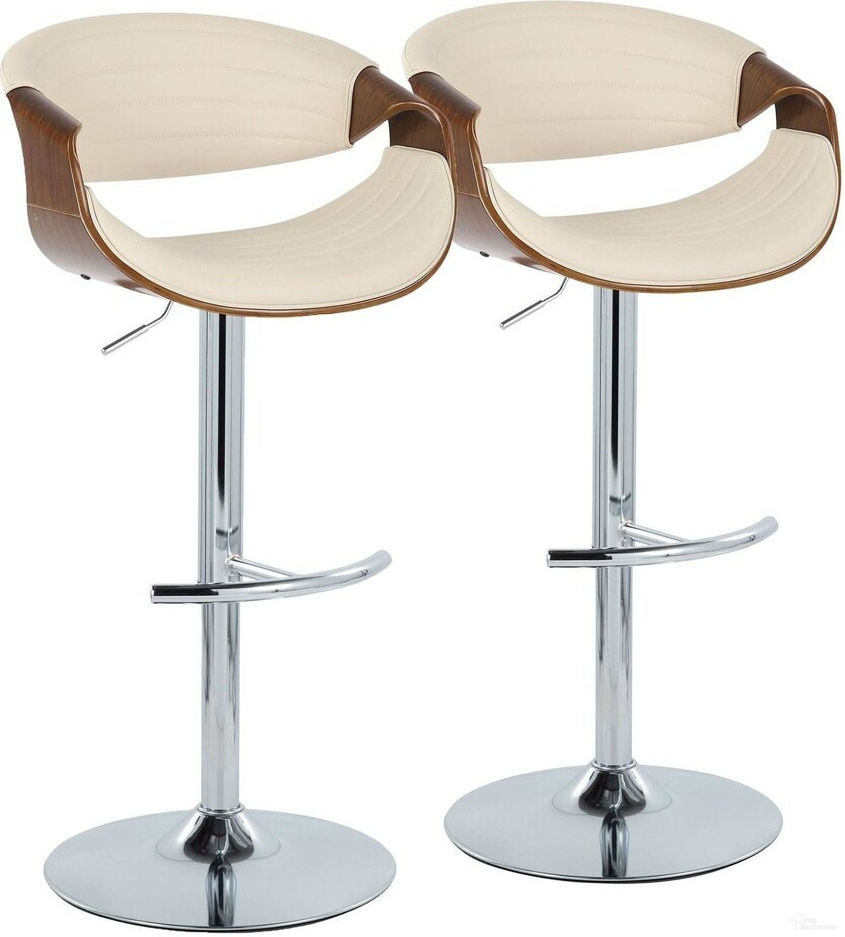 The appearance of Symphony Adjustable Barstool Set of 2 In Chrome designed by Lumisource in the transitional interior design. This chrome piece of furniture was selected by 1StopBedrooms from Curvo Collection to add a touch of cosiness and style into your home. Sku: BS-SYMPPU-RT2 CHRWLCR2. Material: Wood.