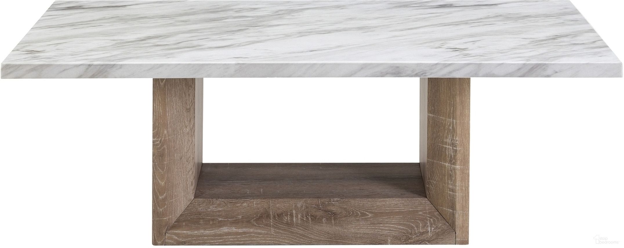 The appearance of T02 Coffee Table In Natural and White designed by Global Furniture USA in the modern / contemporary interior design. This natural and white piece of furniture  was selected by 1StopBedrooms from T02 Collection to add a touch of cosiness and style into your home. Sku: T02CT. Material: MDF.
