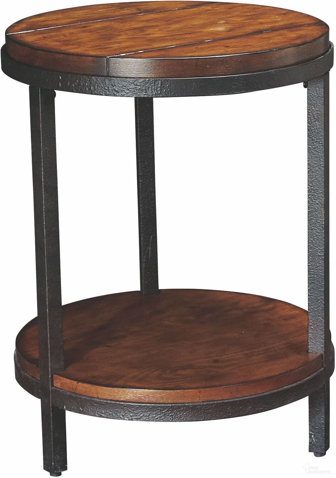 The appearance of Baja Vintage Umber Round End Table designed by Hammary in the transitional interior design. This brown piece of furniture  was selected by 1StopBedrooms from Baja Collection to add a touch of cosiness and style into your home. Sku: T20750-T2075235-00. Material: Wood.