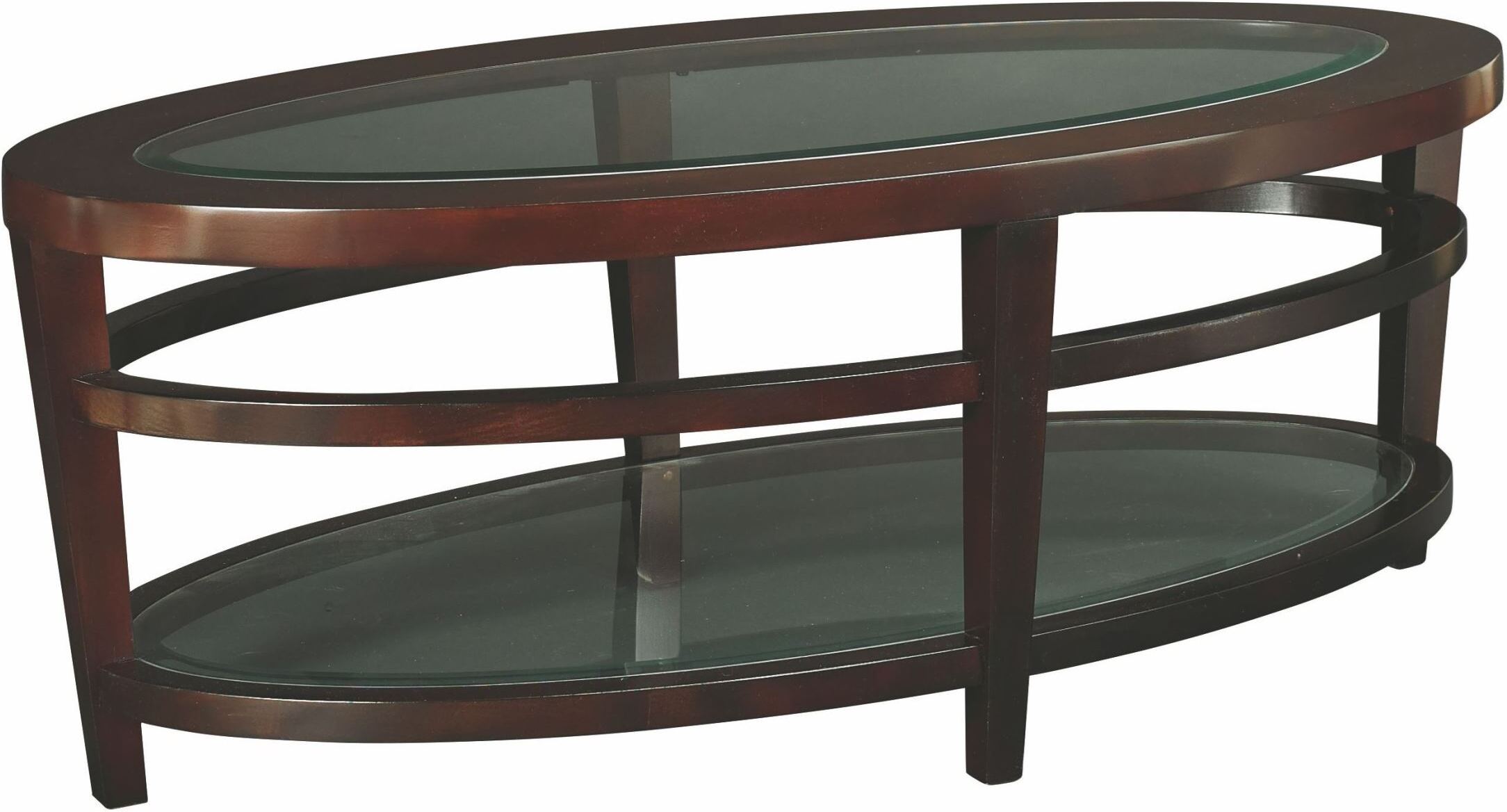 Urbana Dark Merlot Oval Cocktail Table by Hammary 1StopBedrooms