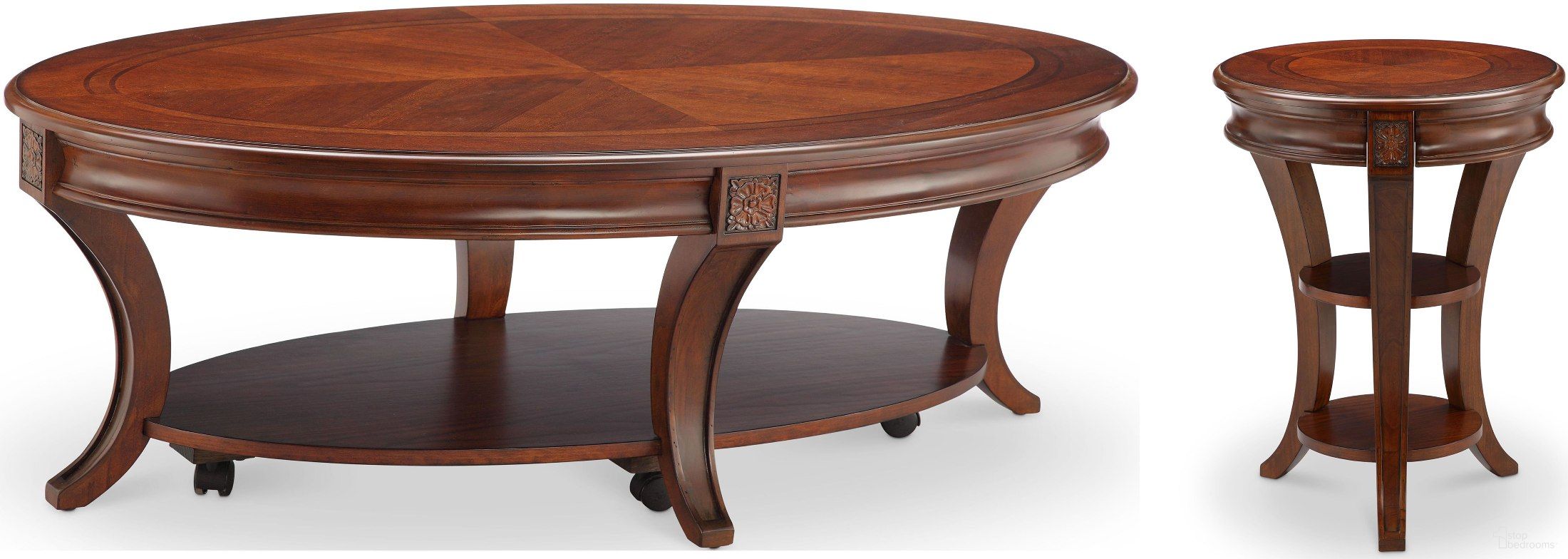 The appearance of Winslet Cherry Occasional Table Set designed by Magnussen in the modern / contemporary interior design. This brown piece of furniture  was selected by 1StopBedrooms from Winslet Collection to add a touch of cosiness and style into your home. Sku: T4115-47;T4115-35. Material: Cherry.