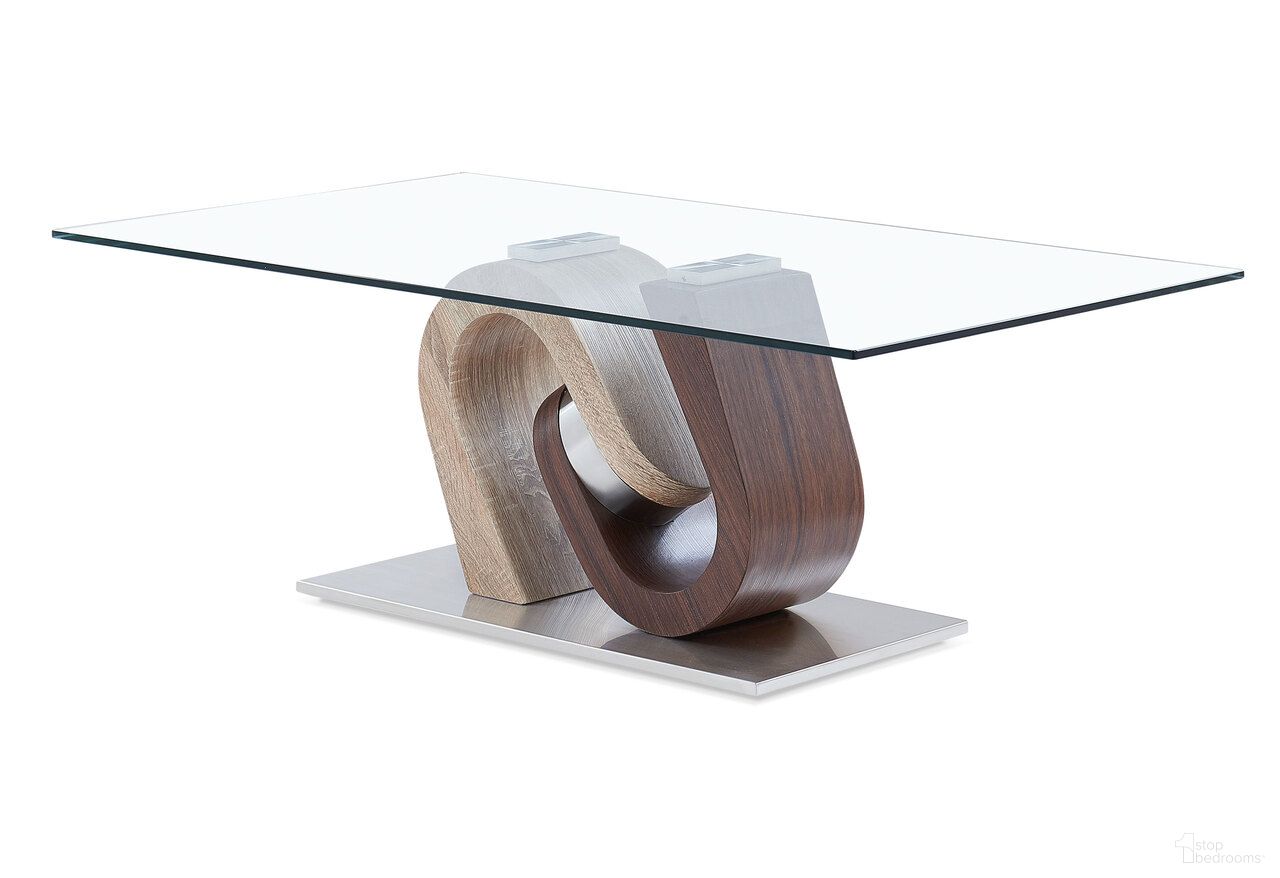 The appearance of T4126 Coffee Table In Dark Brown and Oak designed by Global Furniture USA in the modern / contemporary interior design. This dark brown/oak piece of furniture  was selected by 1StopBedrooms from T4126 Collection to add a touch of cosiness and style into your home. Sku: T4126CT-BASE-2;T4126CT-TG-2;T4126CT-POLE-2. Material: Glass.