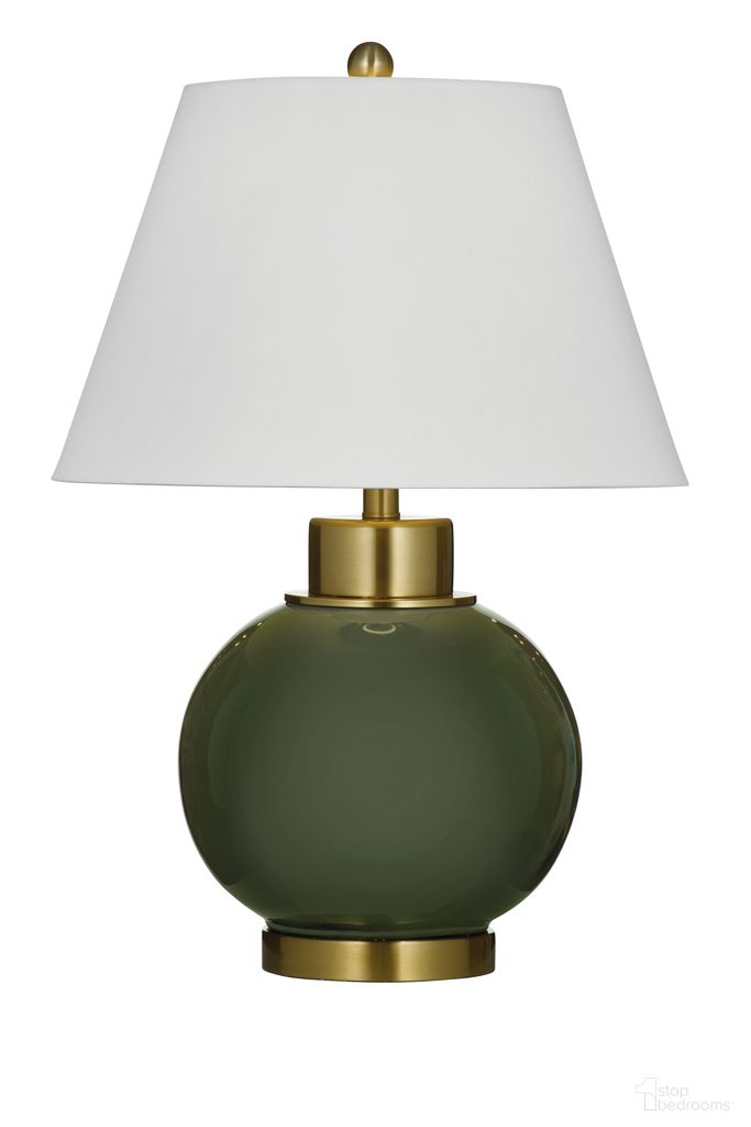 Table Lamp In Green and Brass