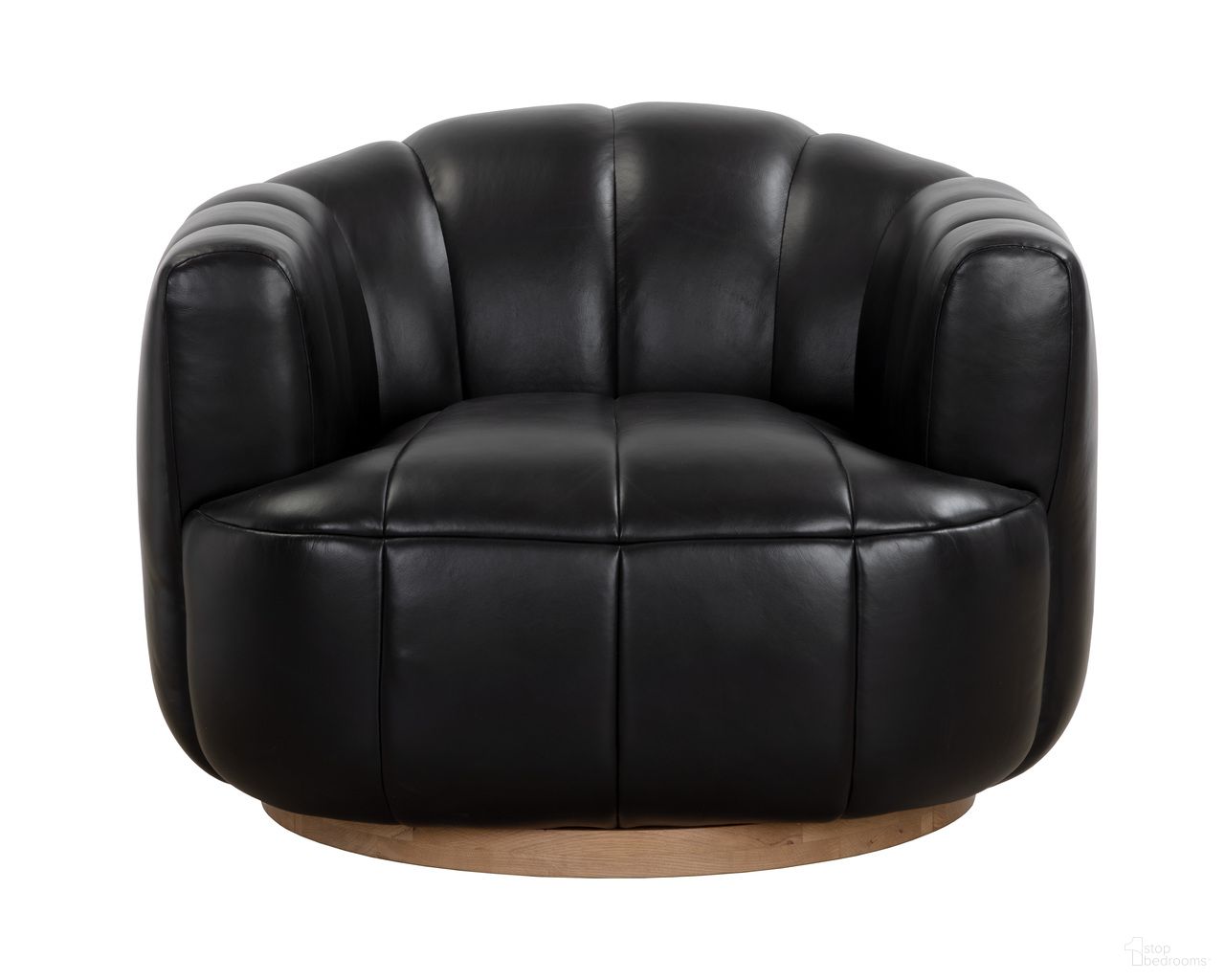 Tadeo Swivel Armchair In Rustic Oak and Vintage Black Night