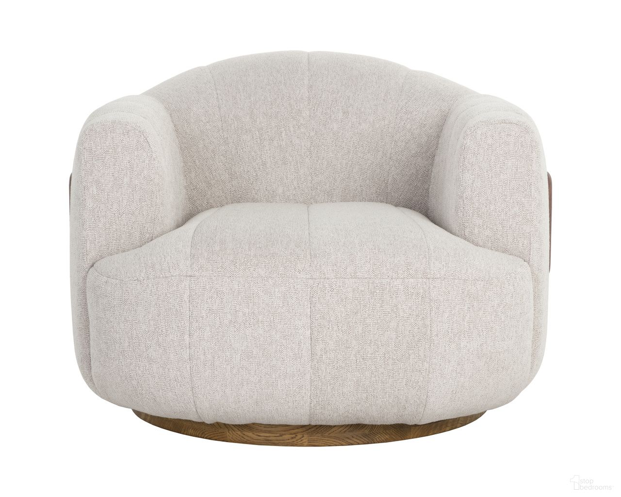Tadeo Swivel Armchair In Warm Brown and Dove Cream