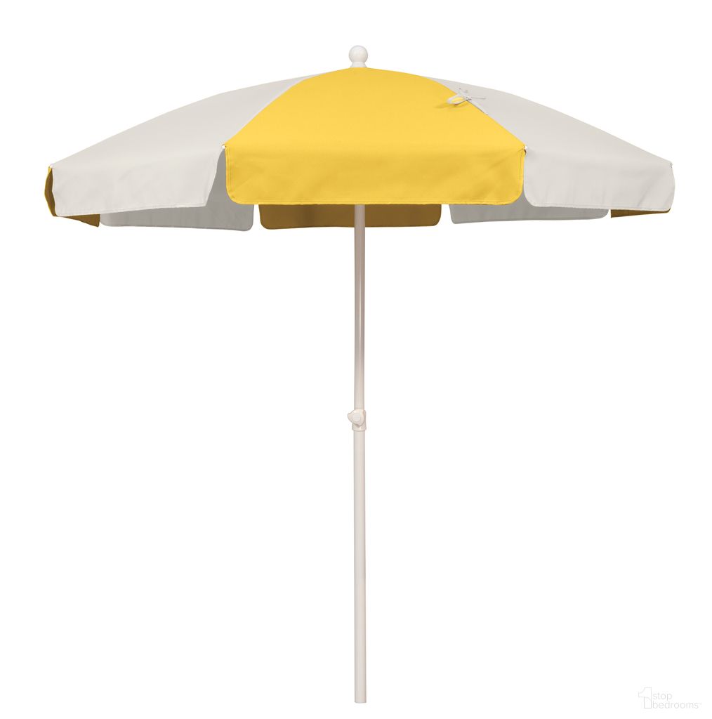 Tahiti 6.5' Beach Umbrella with Fiberglass Ribs In Natural and Yellow